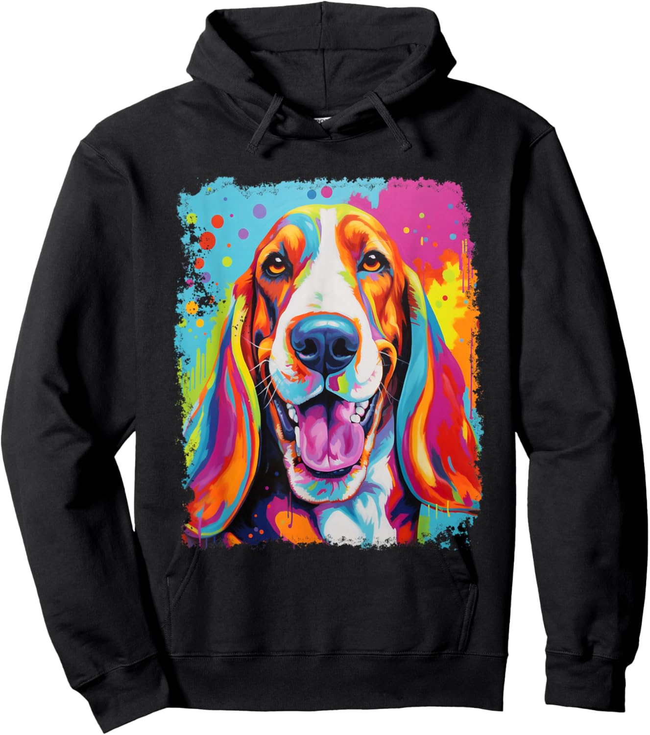 Vintage Dog Basset Hound Hoodie - Hoodie | Black