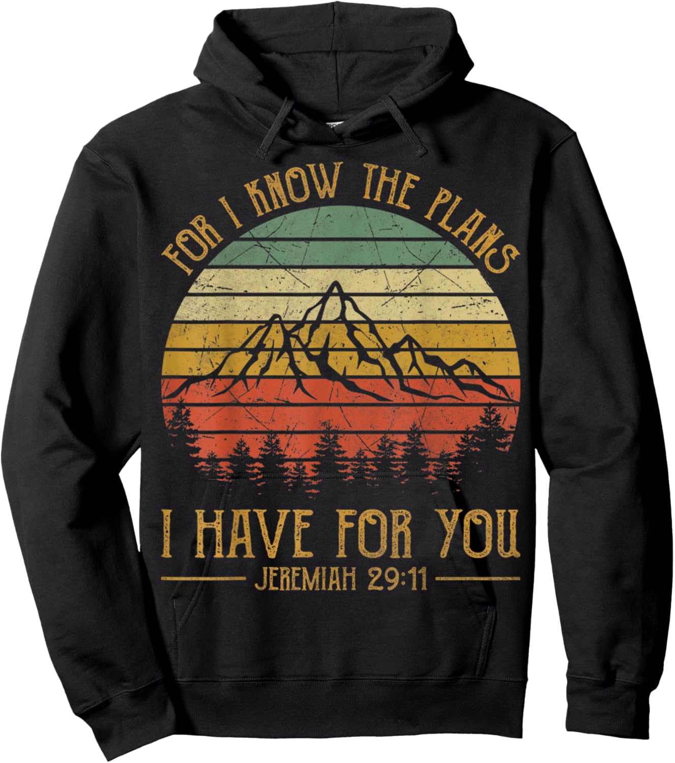 For I Know The Plans I Have For You Vintage Christian Hoodie - Hoodie | Black