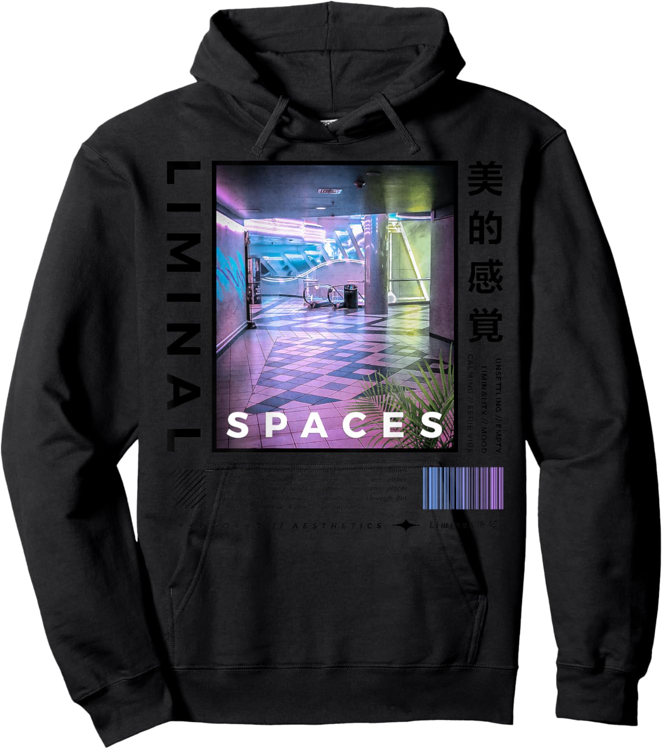 Liminal Spaces (BackPrint) Vaporwave Backrooms Pastel Goth Hoodie - Hoodie | Black