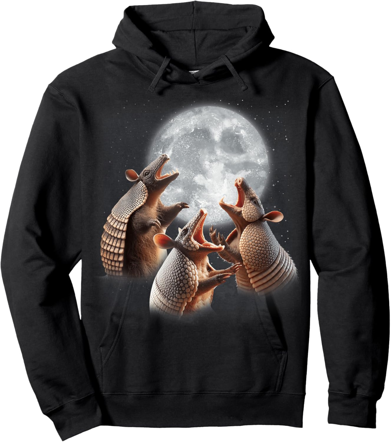 3 Armadillos Howling At The Moon Funny Armadillo Lover Kids Hoodie - Hoodie | Black