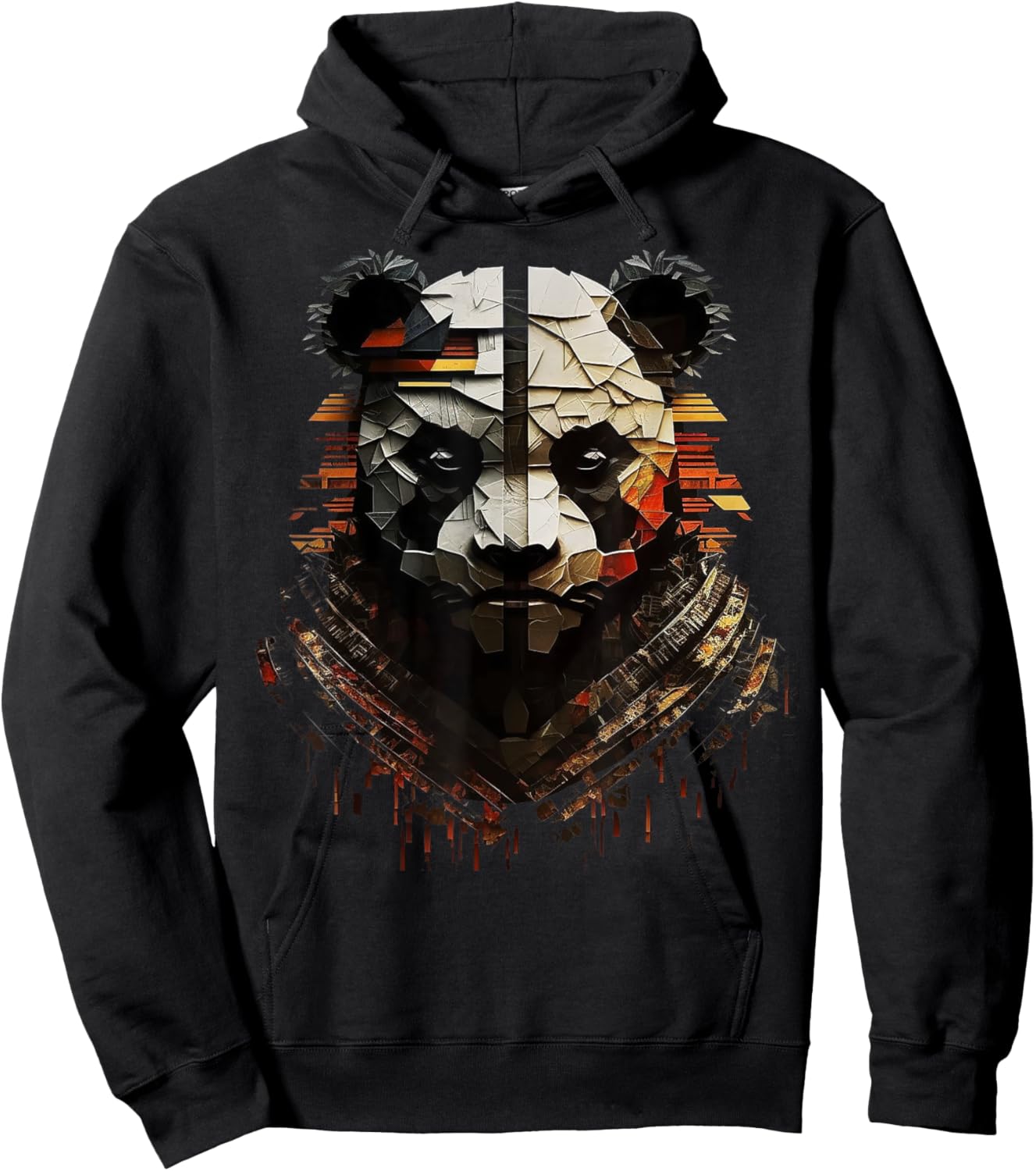 Panda Fantasy Animal Print Art Animal Lover Panda Hoodie - Hoodie | Black