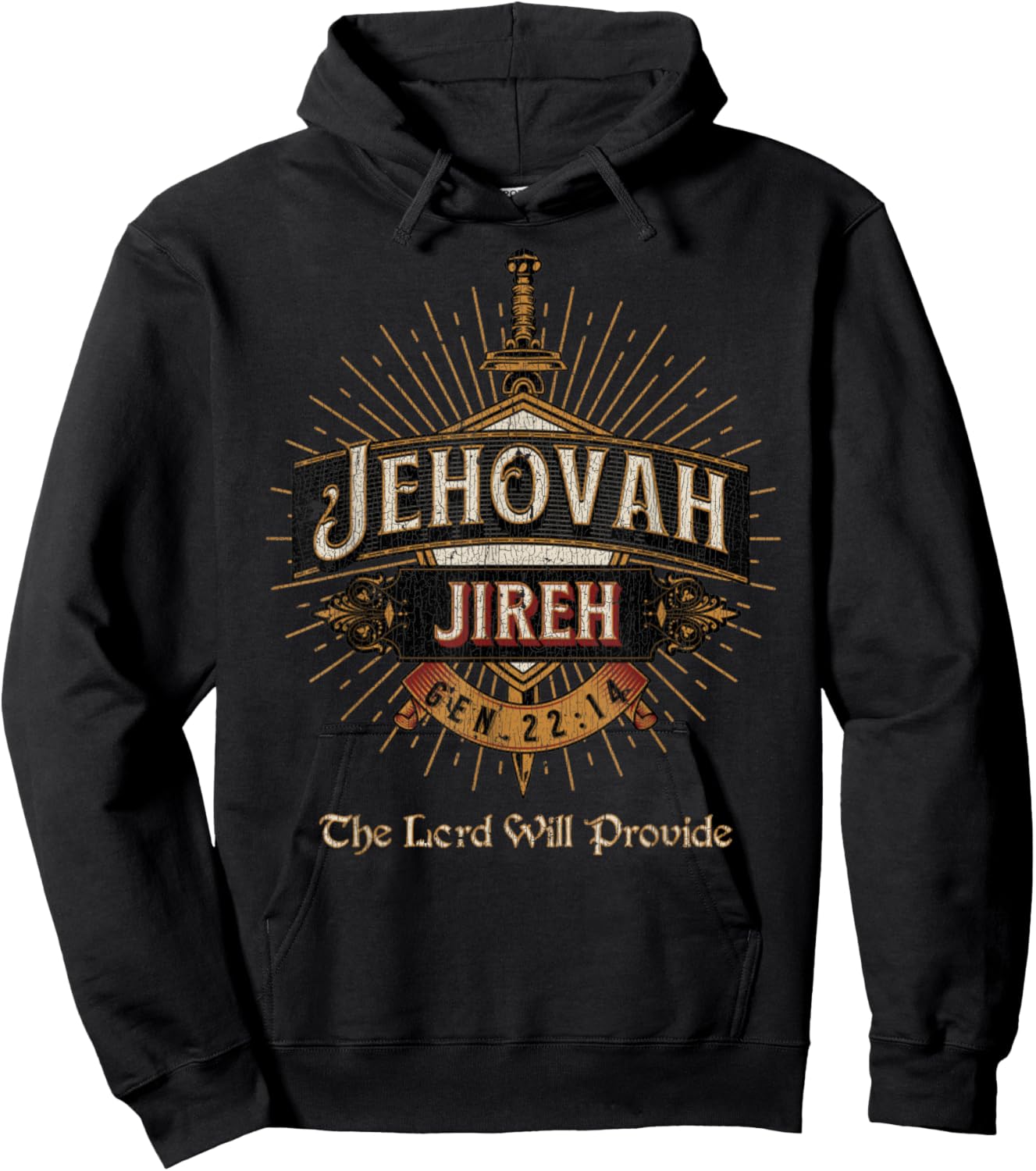 Vintage JEHOVAH JIREH THE LORD WILL PROVIDE GENESIS 22_14 Hoodie - Hoodie | Black