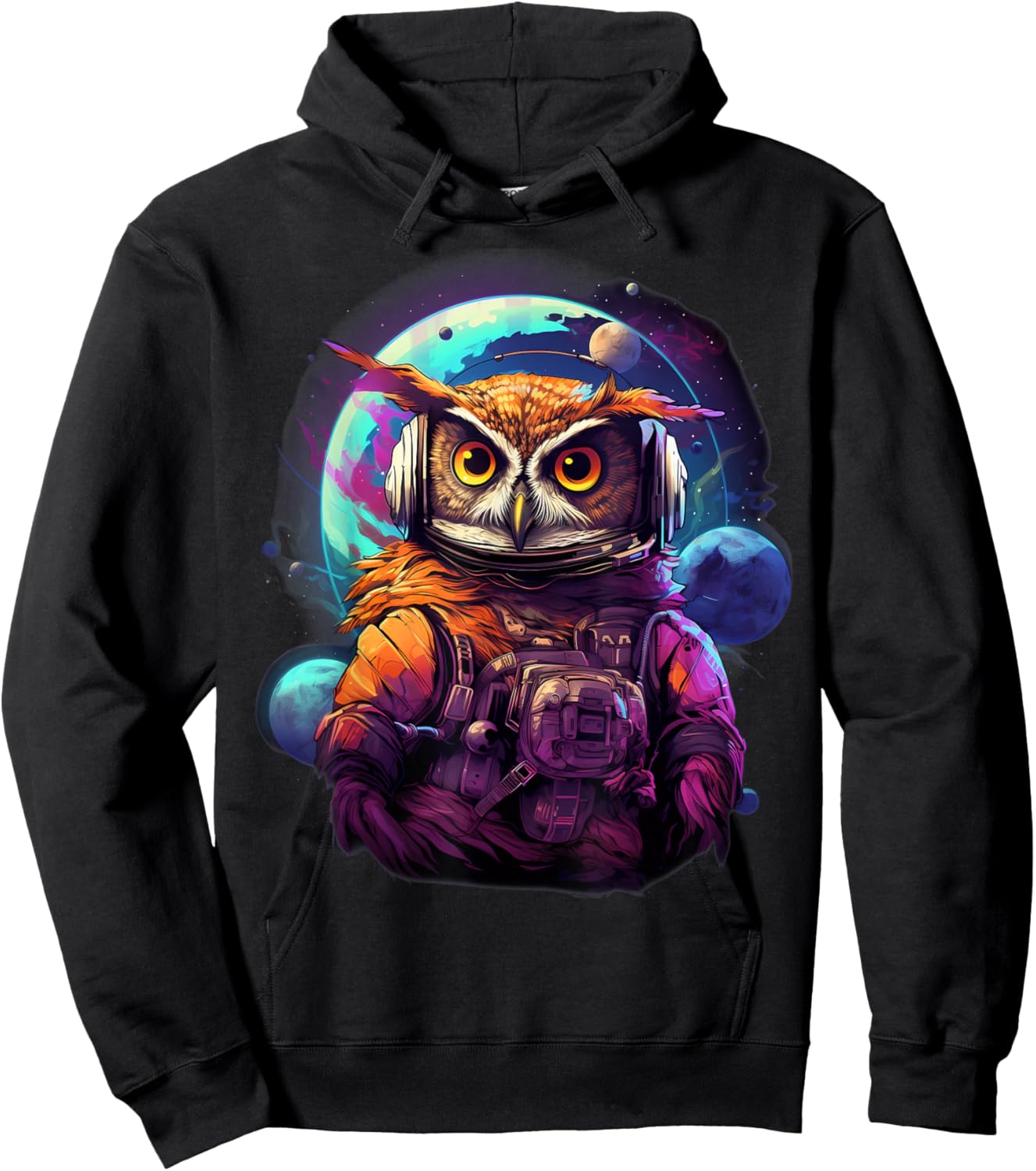 Space Owl Astronaut Hoodie - Hoodie | Black