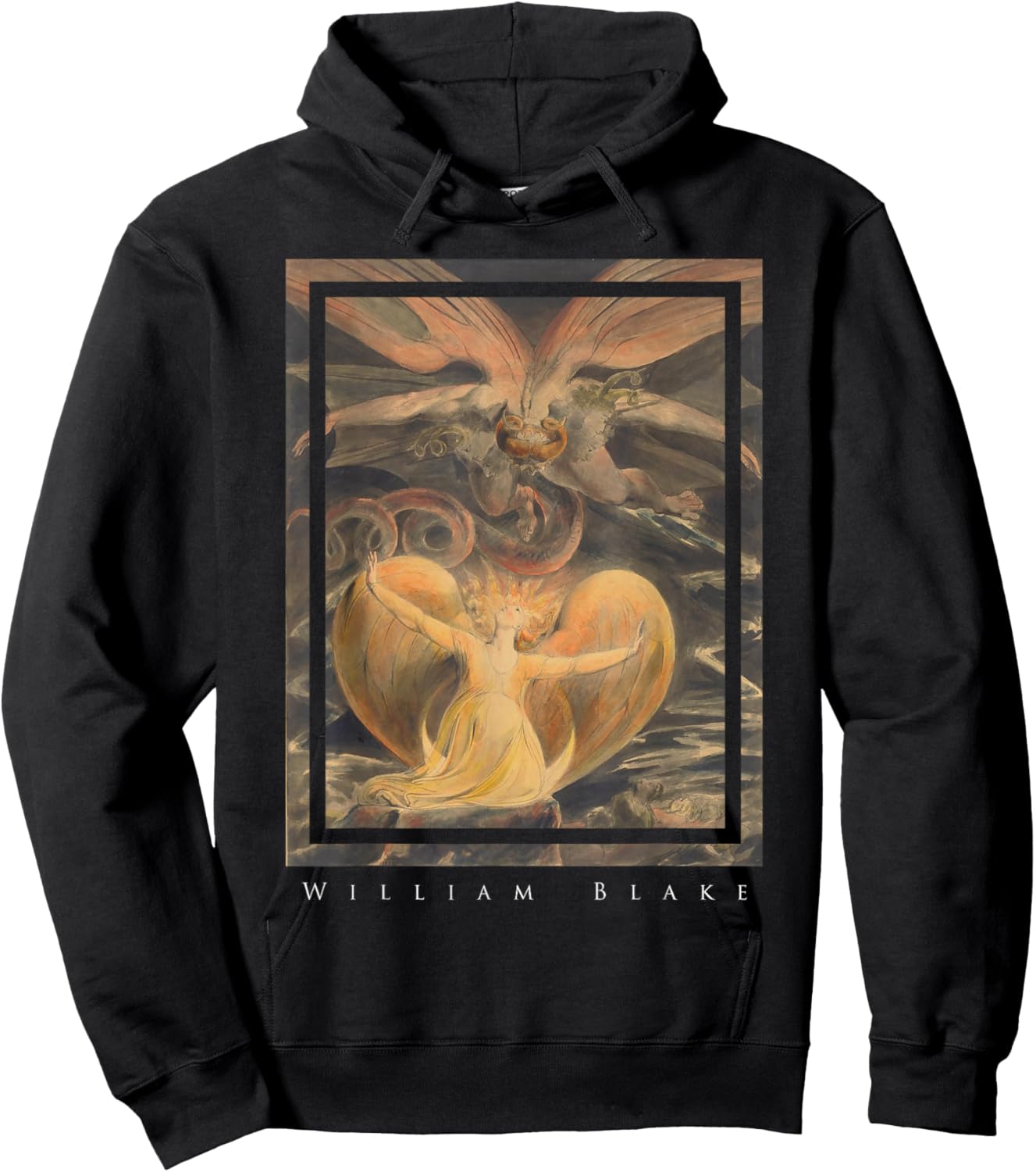 William Blake - The Red Dragon and the Woman Dressed in the Sun Hoodie - Hoodie | Black