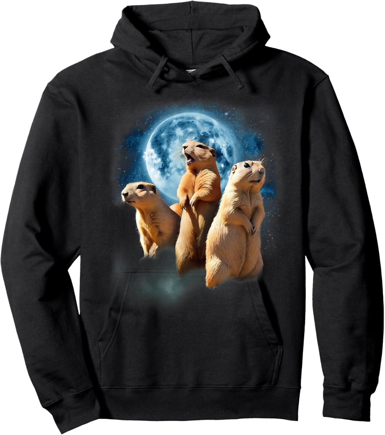 Prairie Dog Shirt - Howling at the Moon Prairie Dog Men Women Kids Hoodie - Hoodie | Black