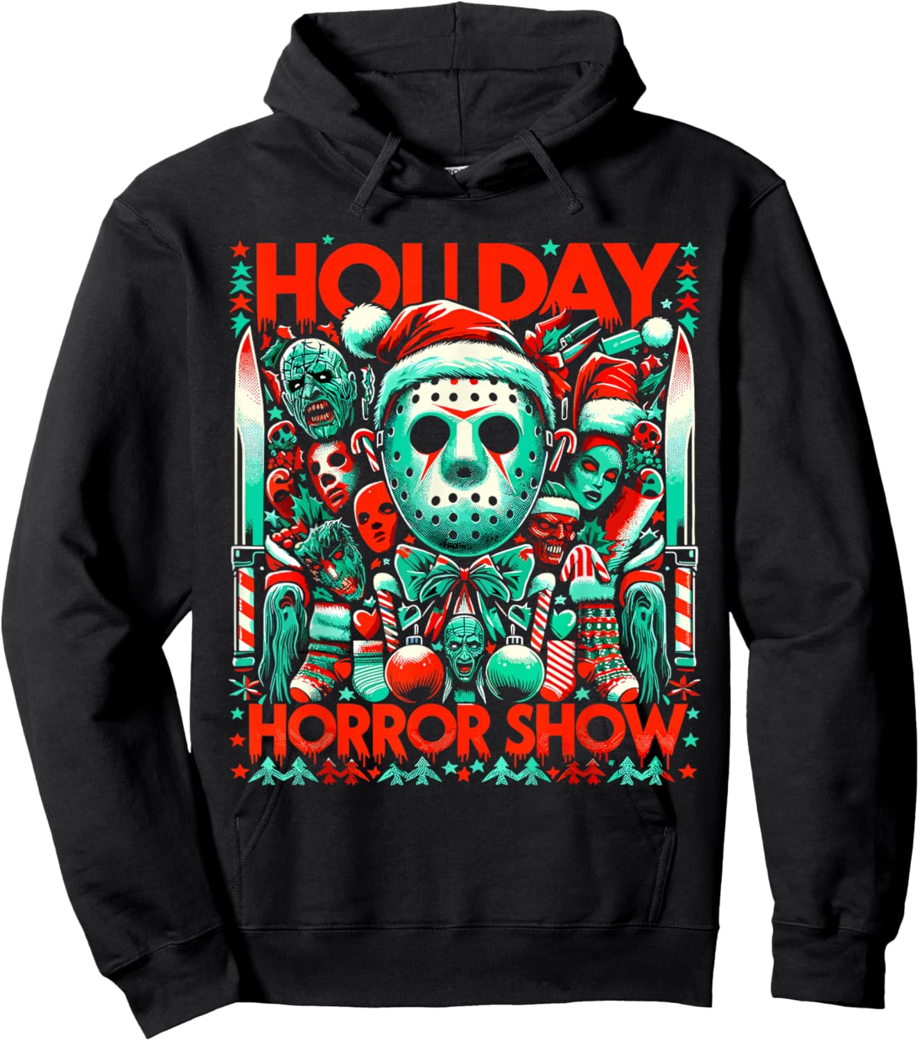 Holiday Horror Show - Slasher and Christmas Fusion Hoodie - Hoodie | Black