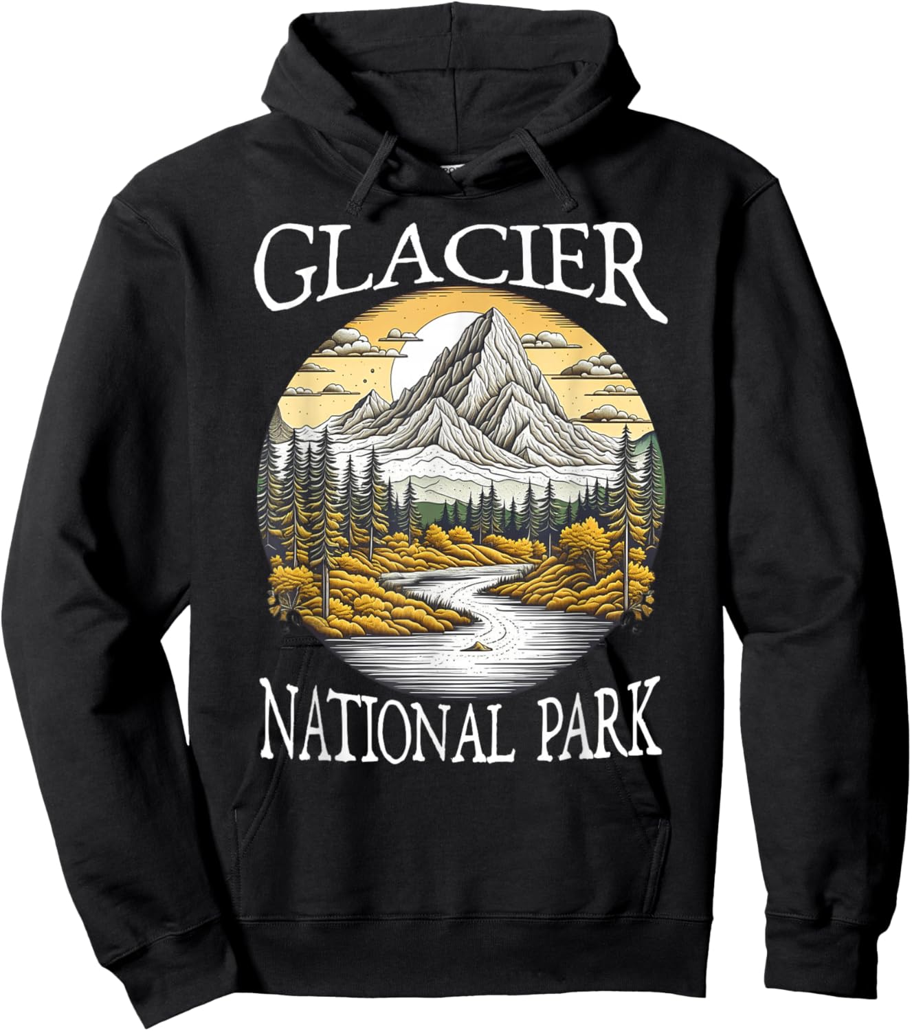 Glacier National Park Hoodie - Hoodie | Black