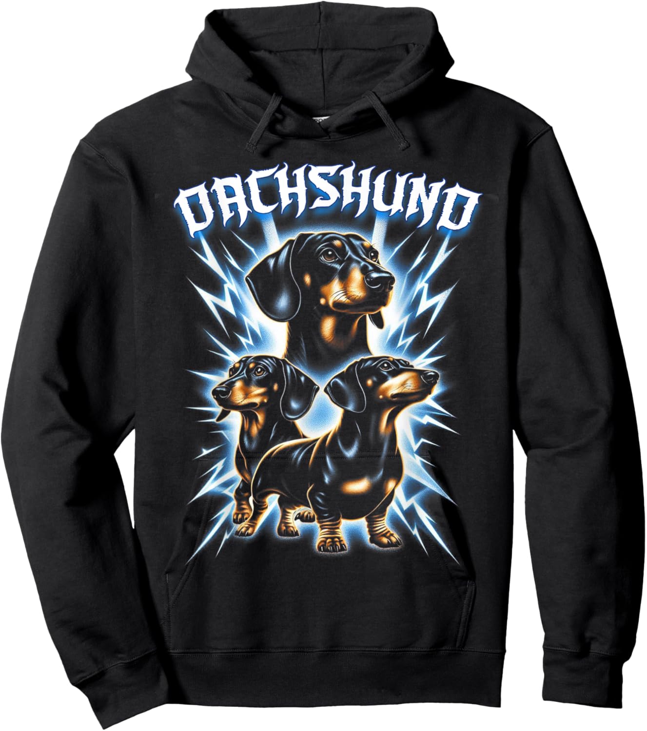 Dachshund Heavy Metal Weiner Weenie Dog Lover Rock And Roll Men Women Kids Hoodie - Hoodie | Black