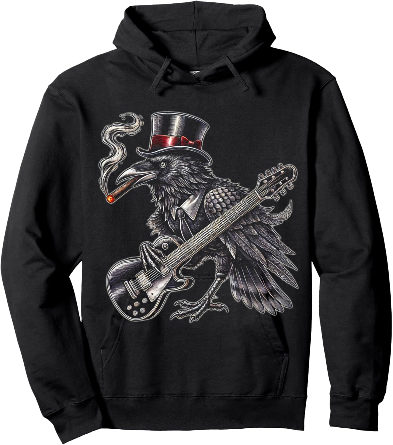 Mystical Black Raven Vintage Styles Crowes Music Bands Gifts Hoodie - Hoodie | Black
