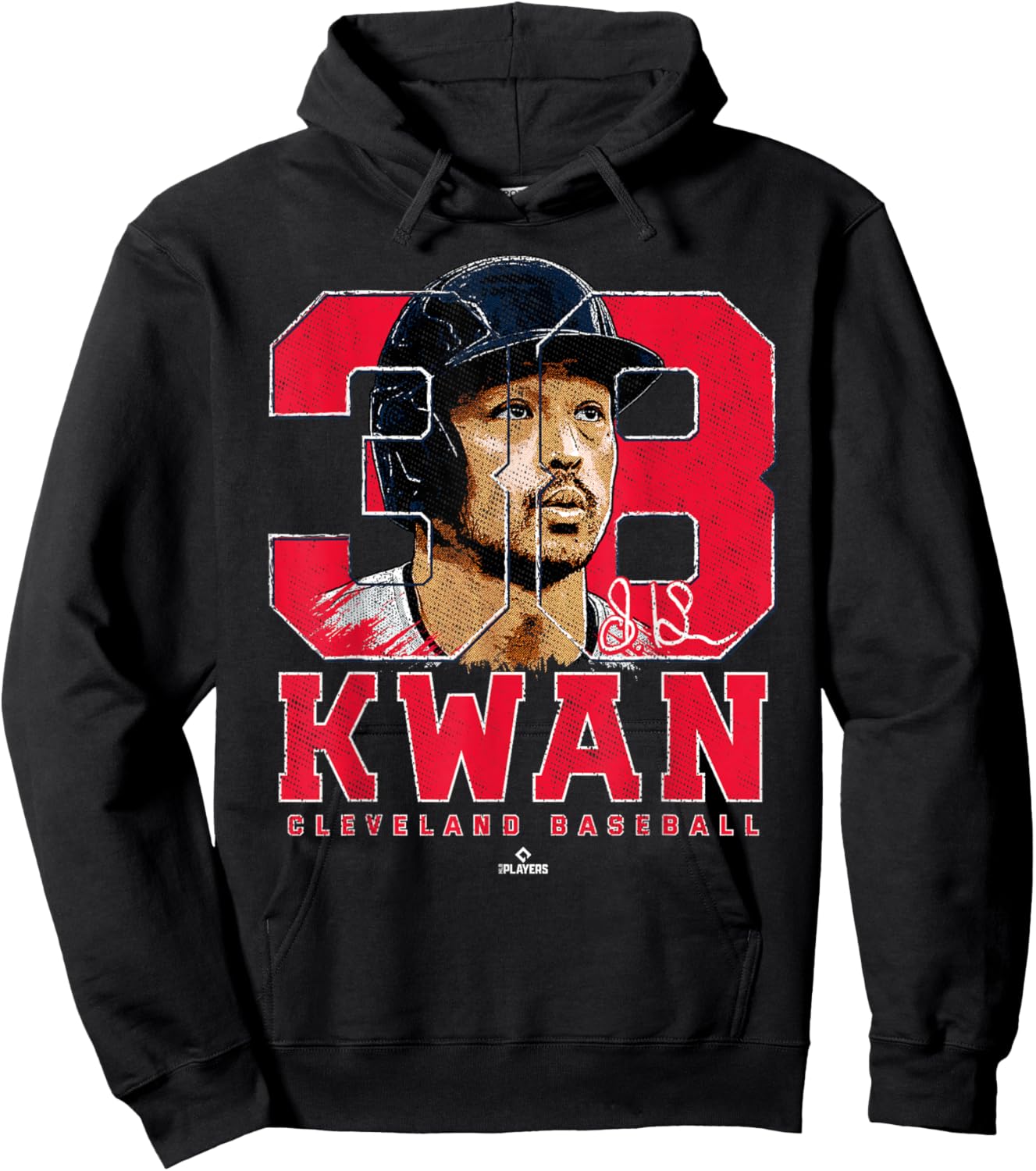 Silhouette Steven Kwan Cleveland MLBPA Hoodie - Hoodie | Black