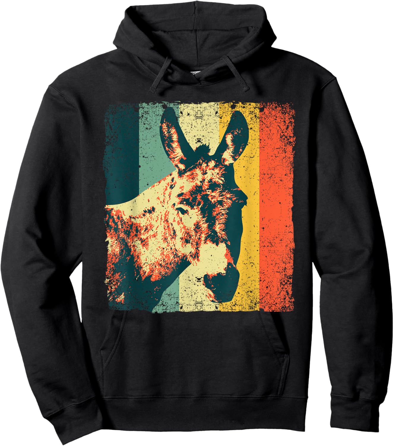 Funny Vintage Donkey Art Women Safari Mule Donkey Hoodie - Hoodie | Black