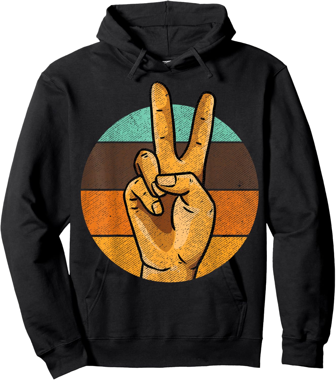 Retro Peace Vintage 60's 70's Hippie Gift Hoodie - Hoodie | Black