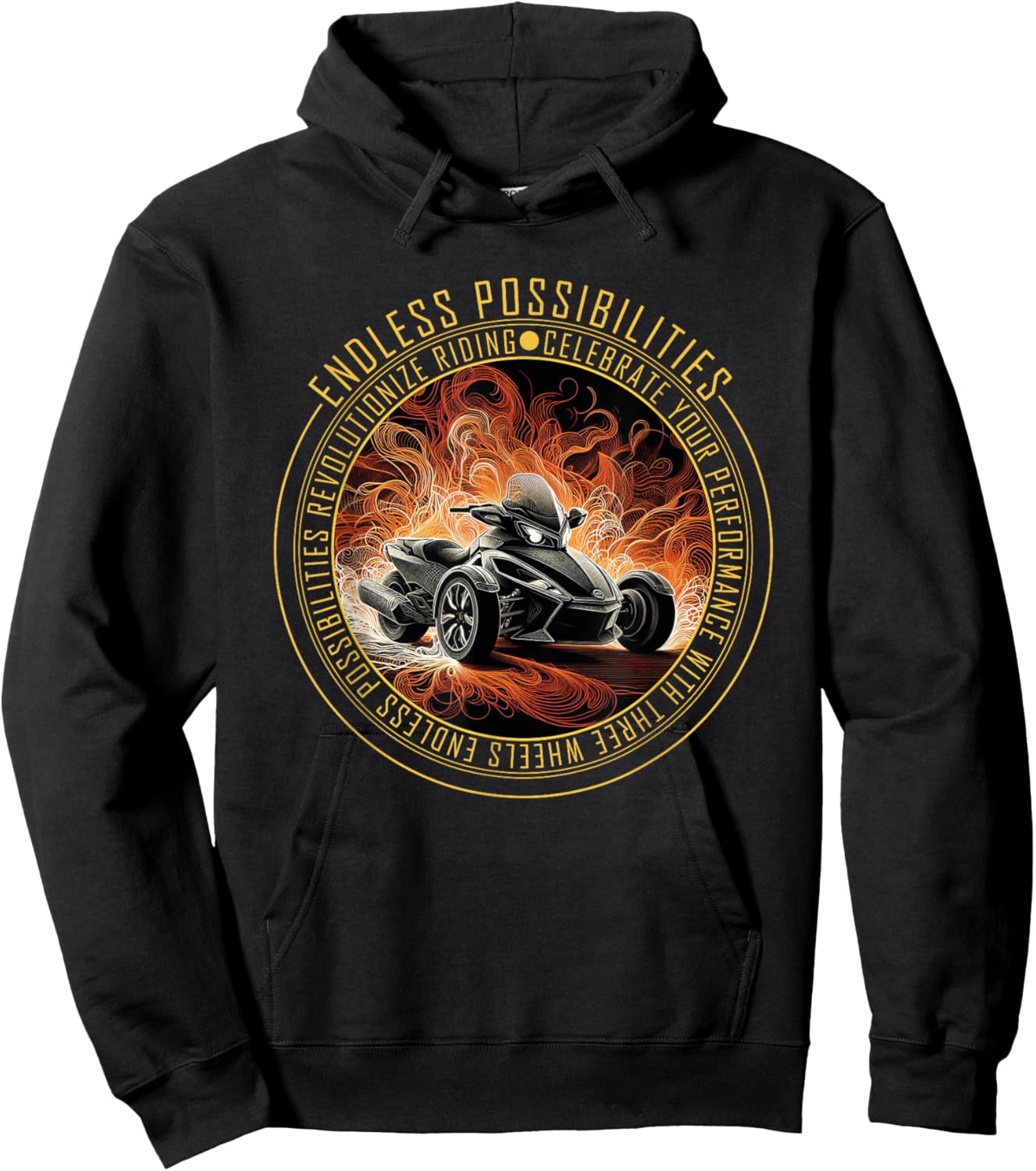 Triker Motorcycle Three-Wheel Hoodie - Hoodie | Black