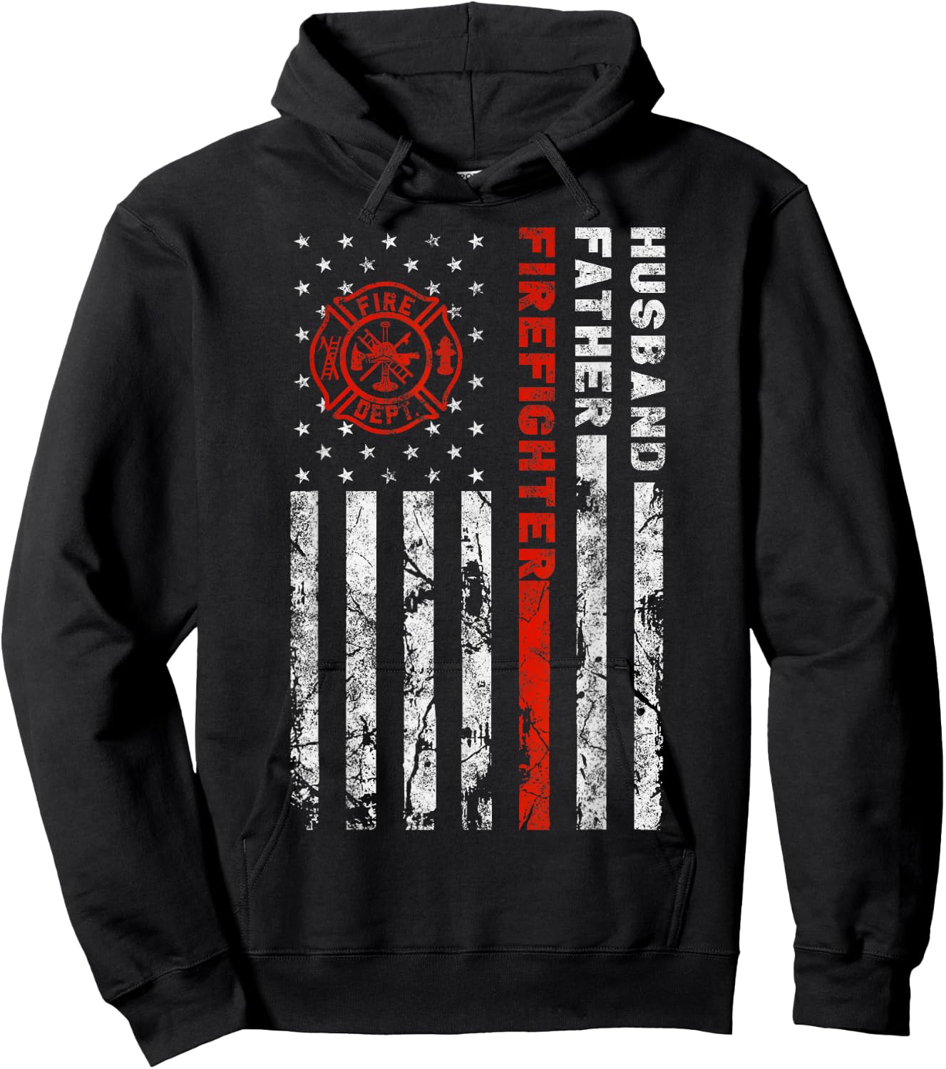 Firefighter Husband Father Fireman for Dad Hoodie - Hoodie | Black