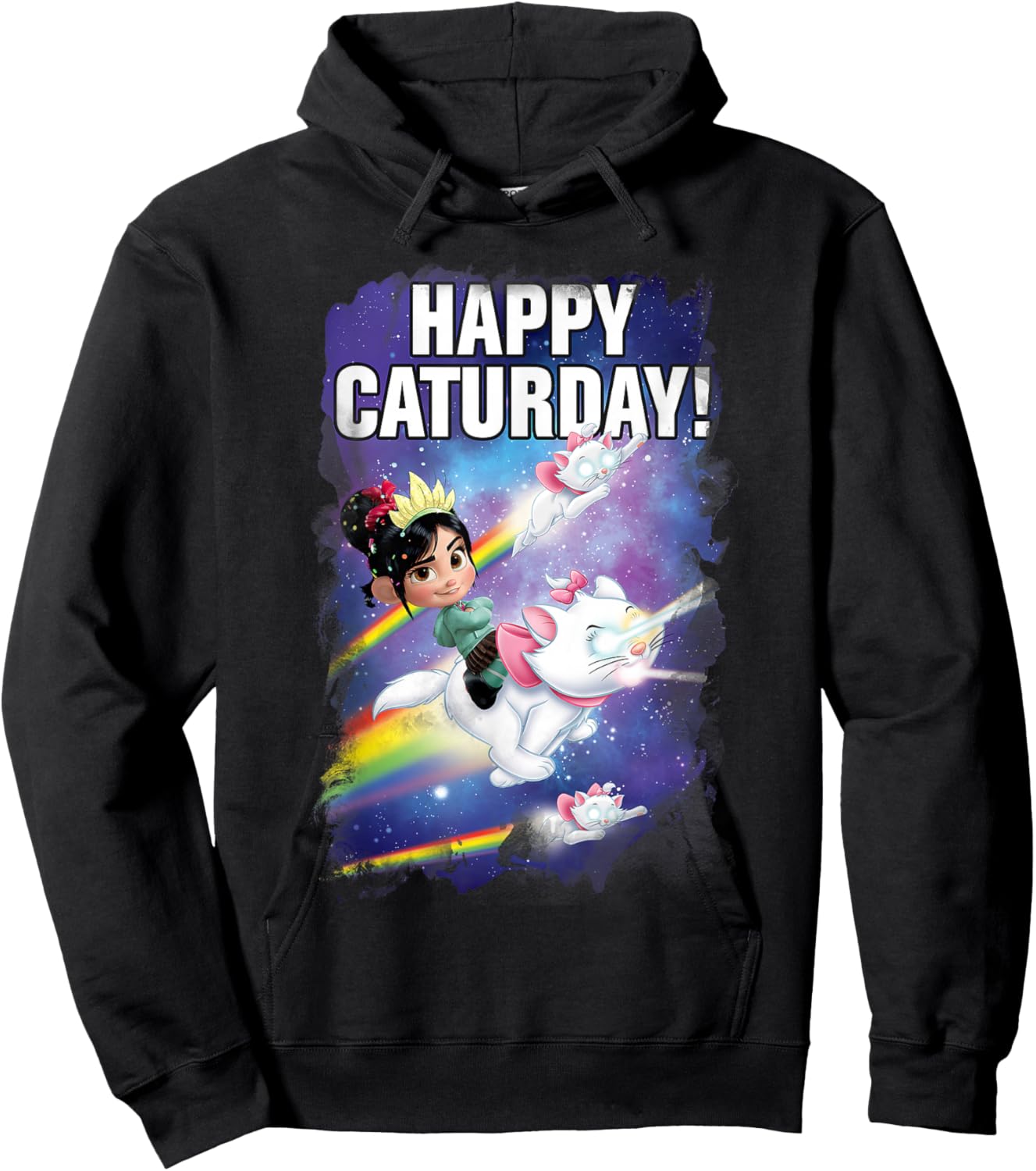 Disney Wreck-It Ralph Happy Caturday Vanellope & Marie Space Hoodie - Hoodie | Black