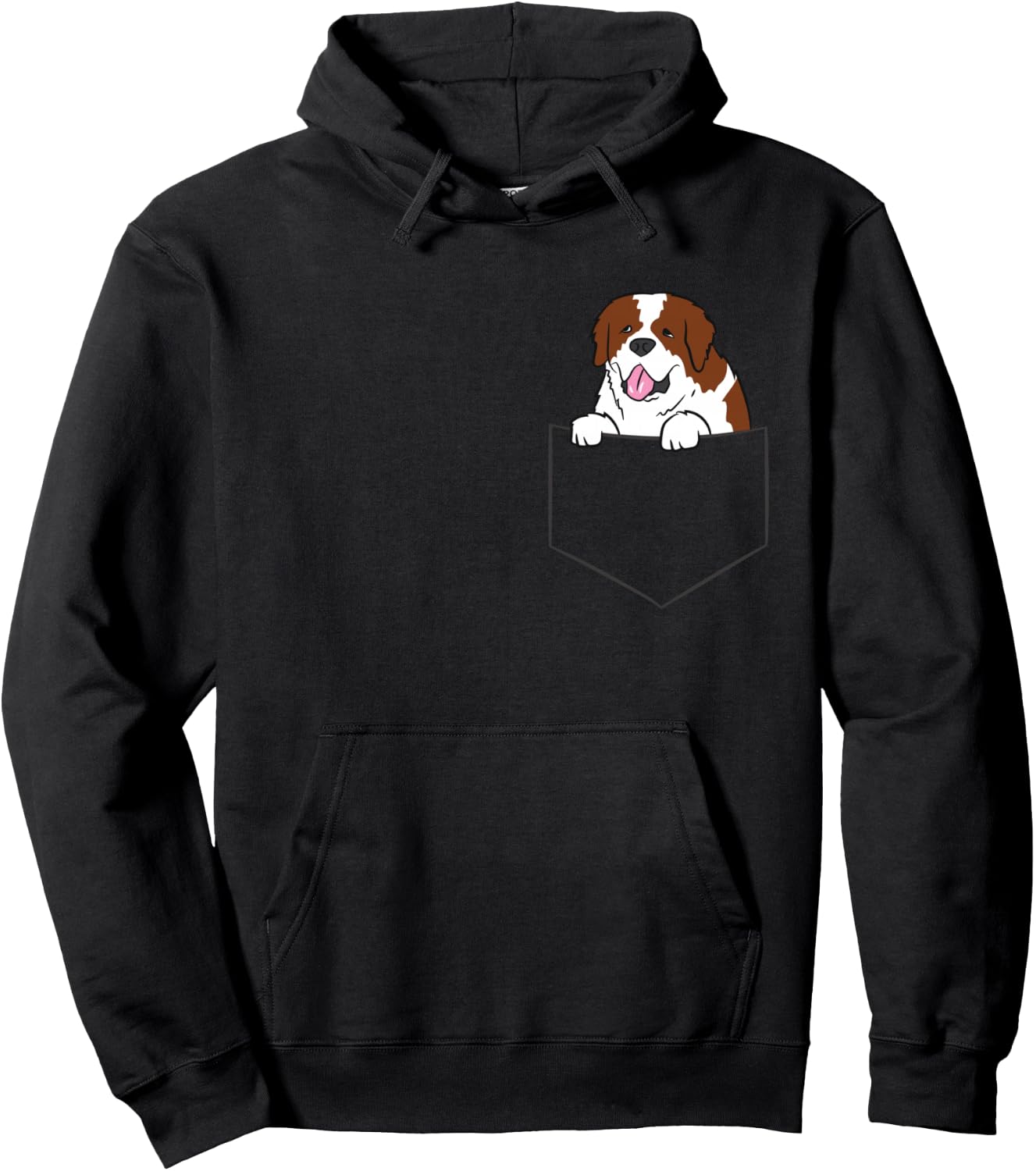 Funny Saint Bernard In Pocket Dog in a Pocket Saint Bernard Hoodie - Hoodie | Black