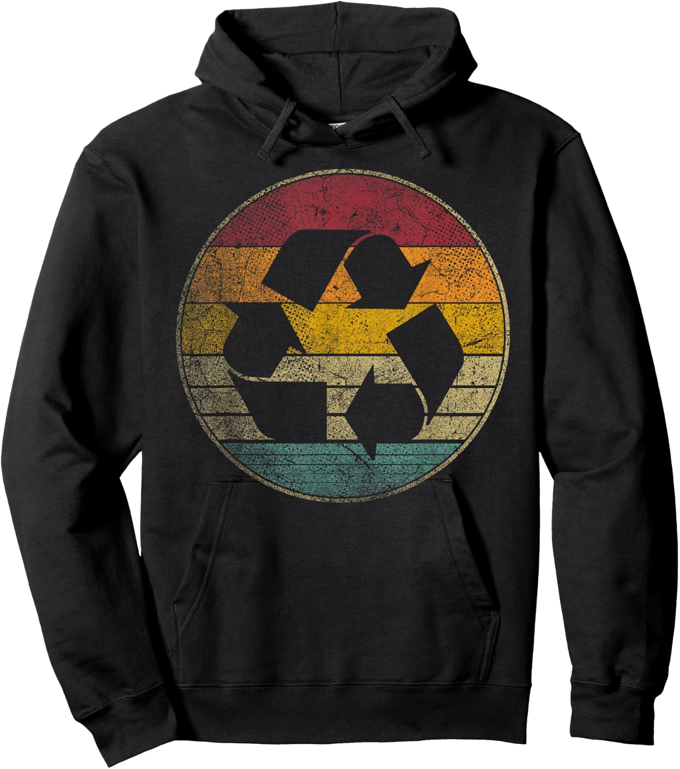 Recycle Logo Earth Day Nature Planet Conservation Retro Gift Hoodie - Hoodie | Black