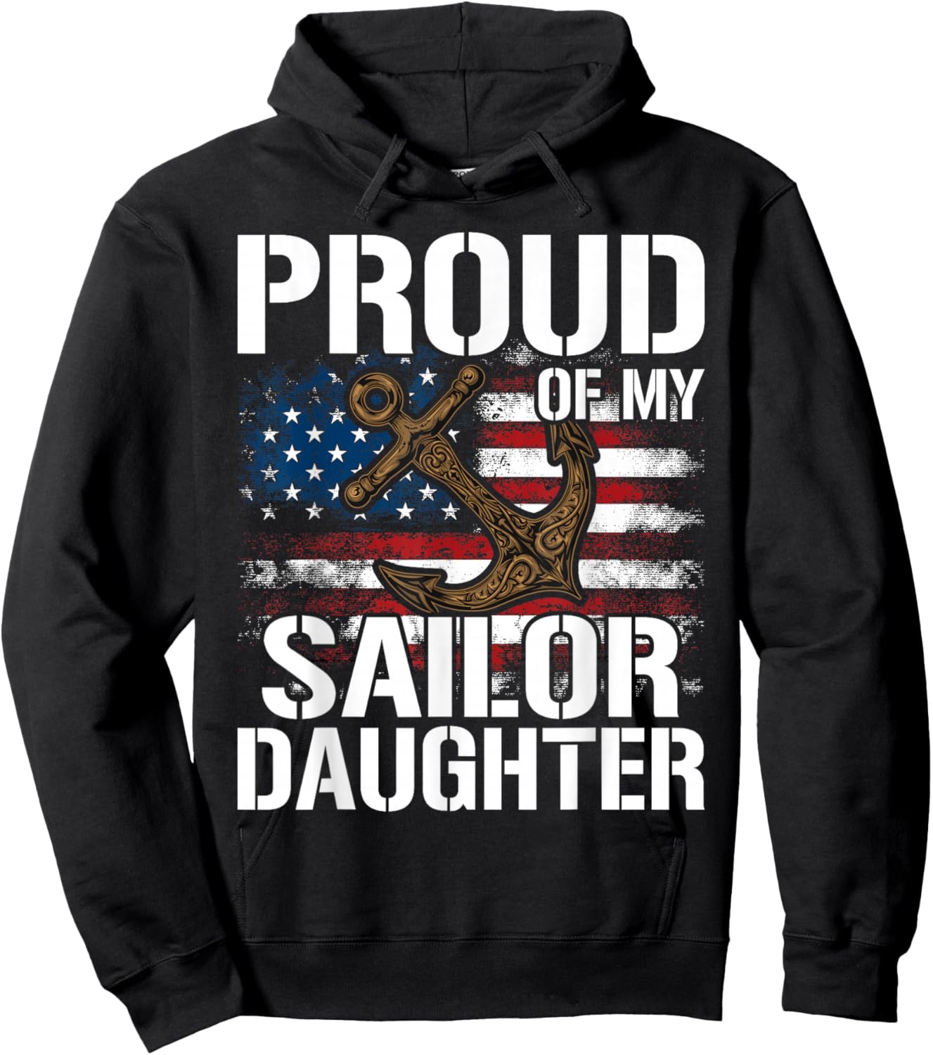 Proud of My Sailor Daughter Hoodie - Hoodie | Black