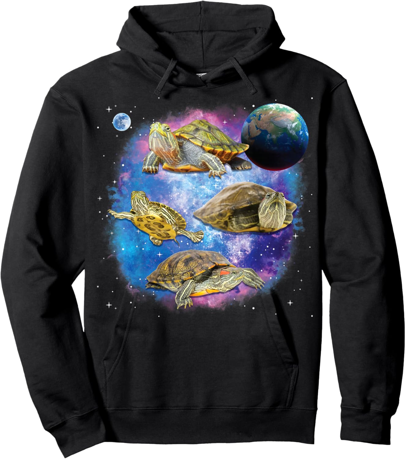 Red Eared Slider in Space, Funny Red Eared Slider Hoodie - Hoodie | Black