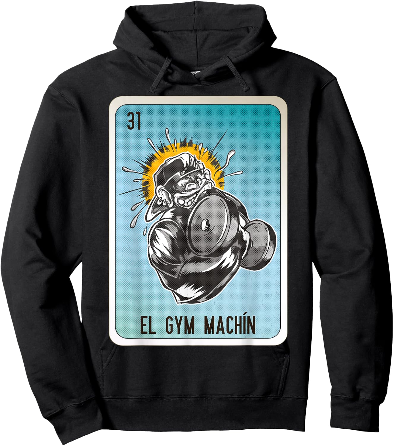 El GYM Machín Mexican Slang Chicano Bingo Cards Hoodie - Hoodie | Black