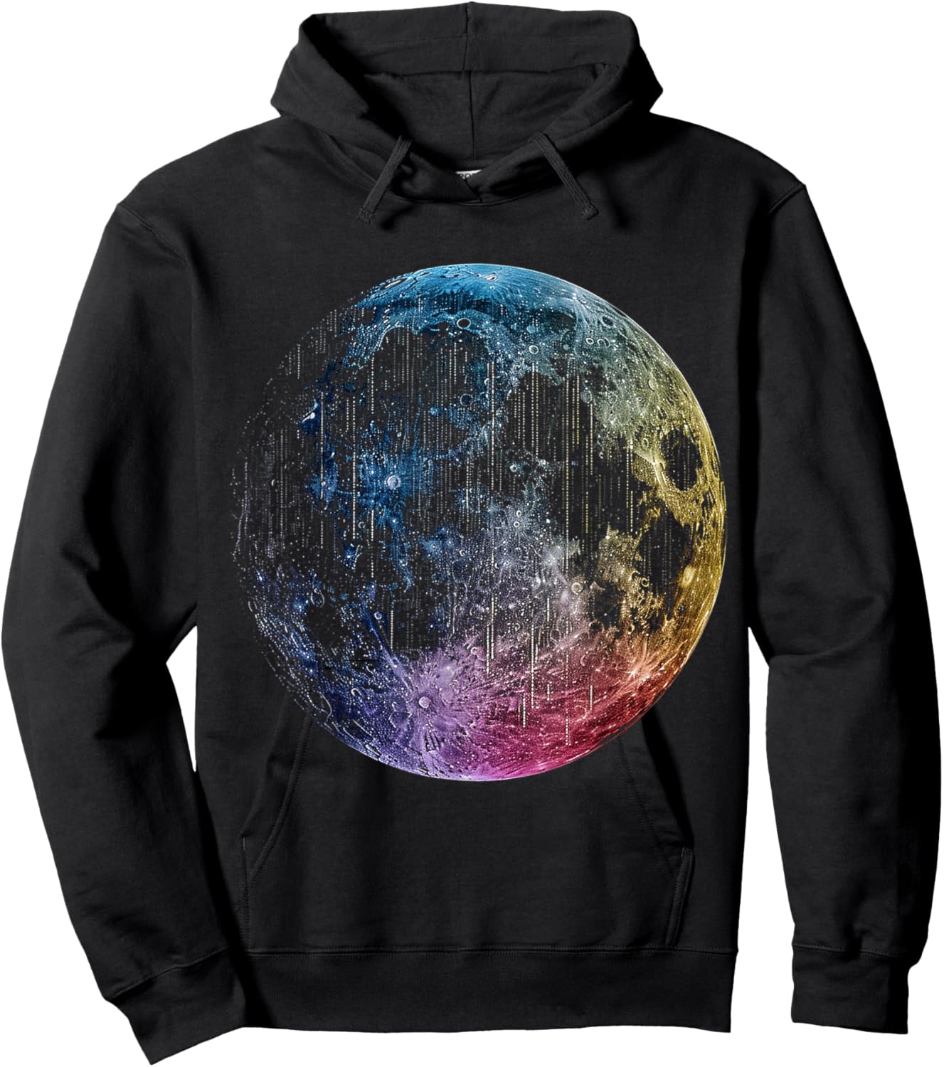 Moon Colored Art Graphic Artwork Motif Moon Hoodie - Hoodie | Black