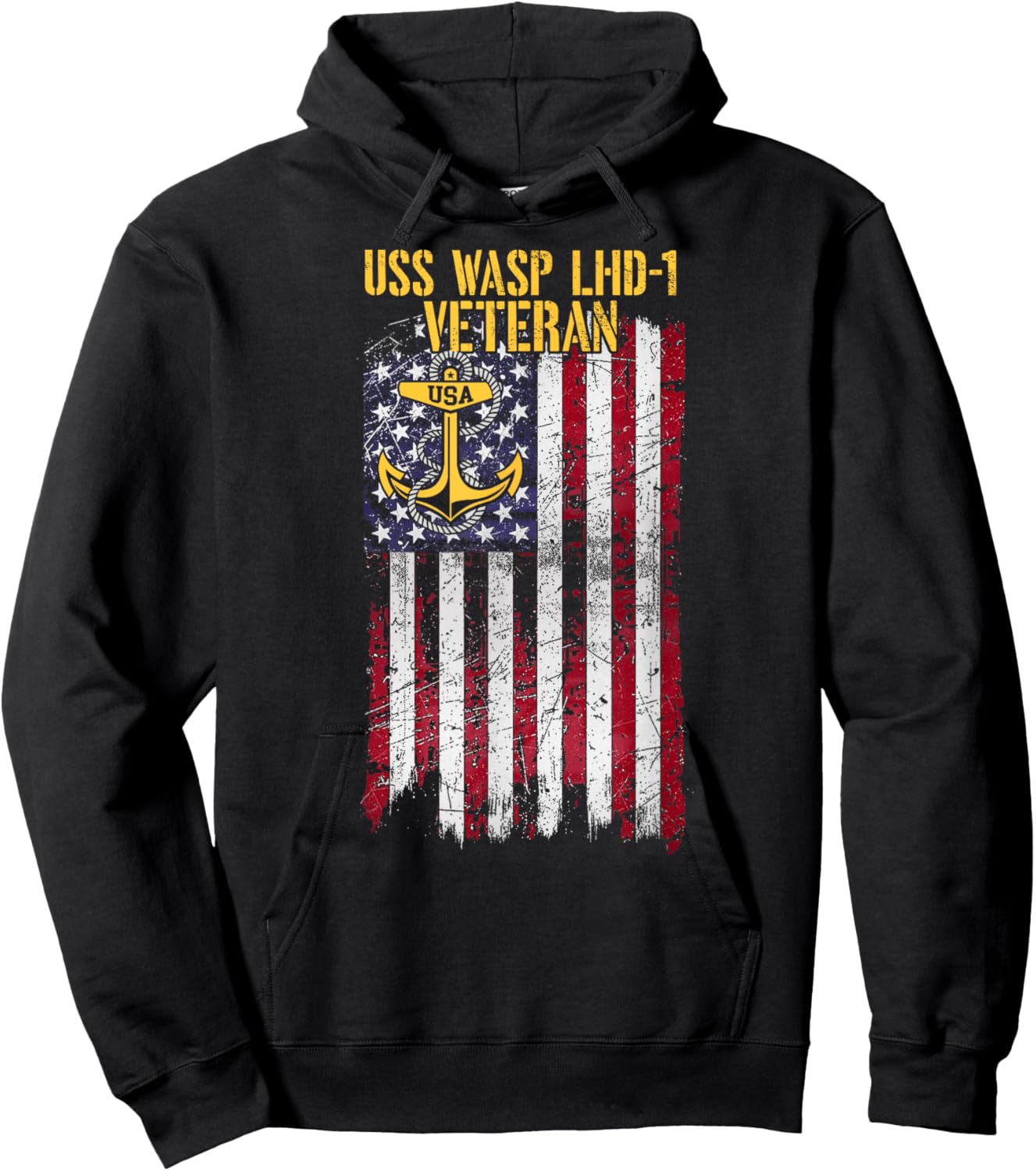 USS Wasp LHD-1 Amphibious Assault Ship Veteran Hoodie - Hoodie | Black