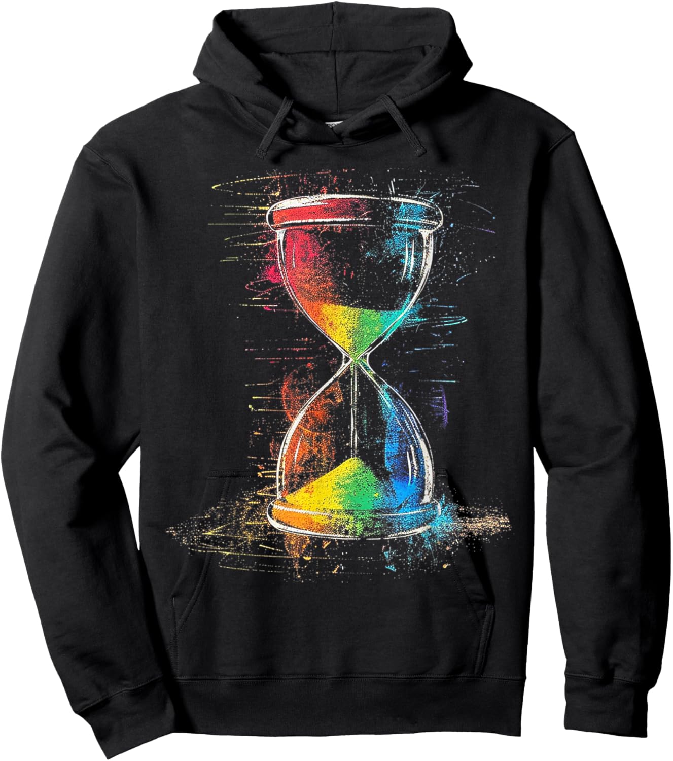 Hourglass Watercolor Paint Abstract Art Graphic Hoodie - Hoodie | Black