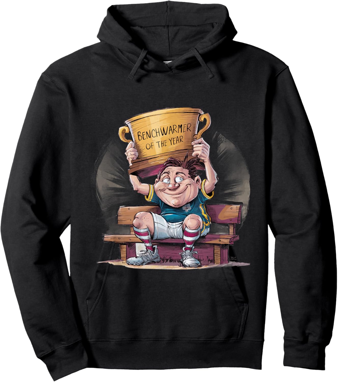Benchwarmer of the Year Funny Fantasy Football Hoodie - Hoodie | Black