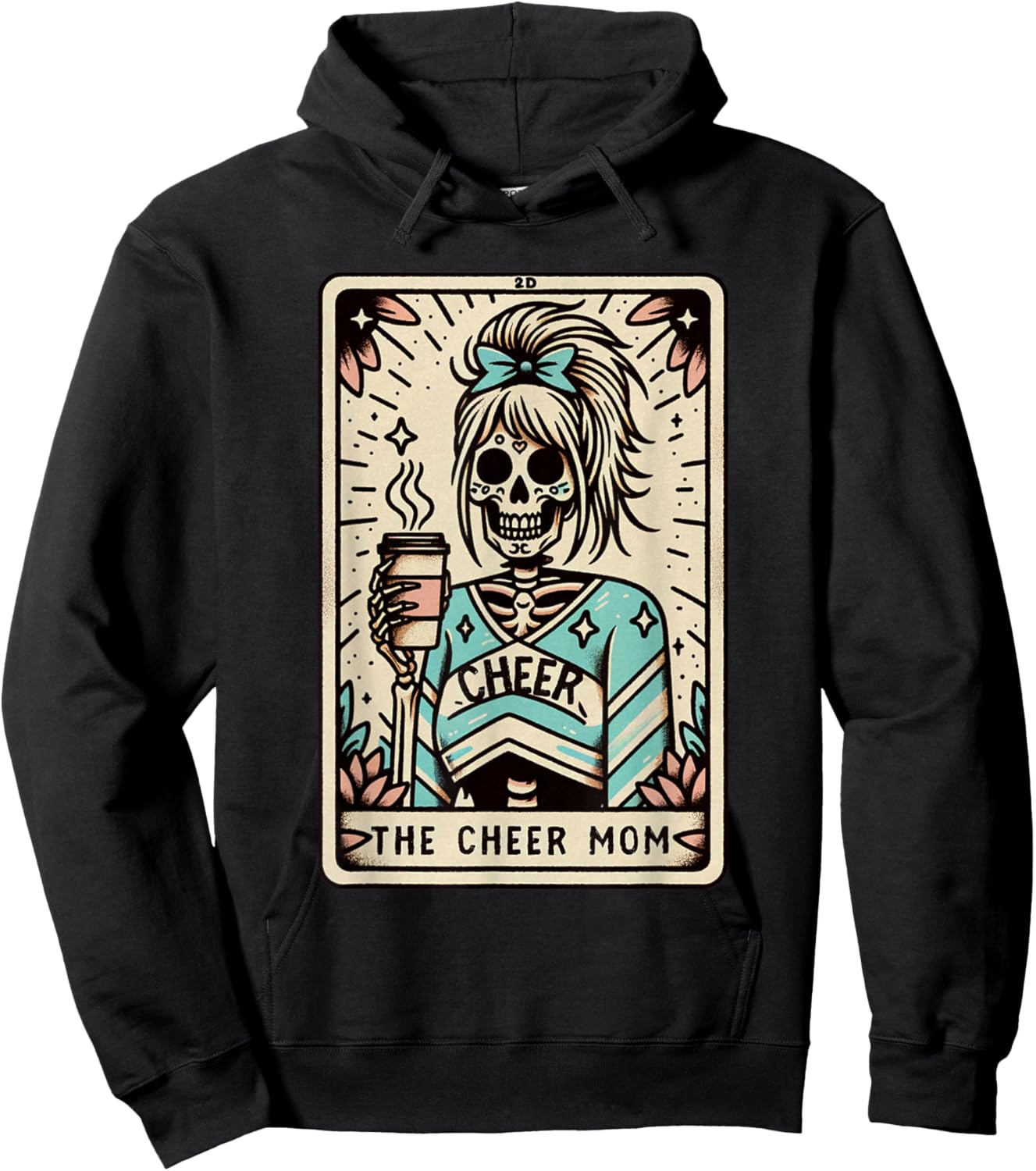 Funny Cheer Mom Halloween, Tarot Card Cheerleading Mom Hoodie - Hoodie | Black