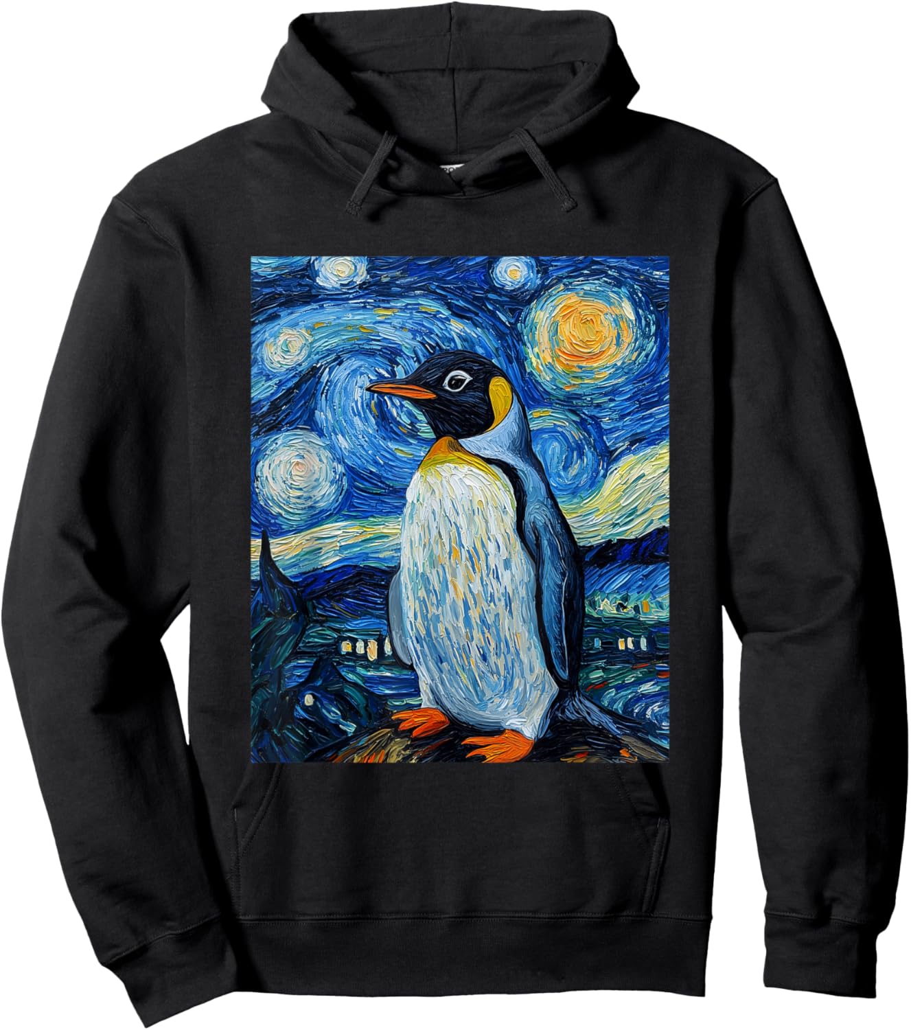 Penguin Bird - Van Gogh Style - Starry Night Hoodie - Hoodie | Black