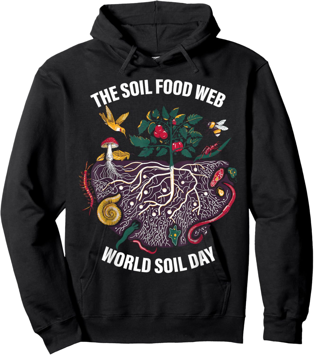 The Soil Food Web World Soil Day Apparel Hoodie - Hoodie | Black