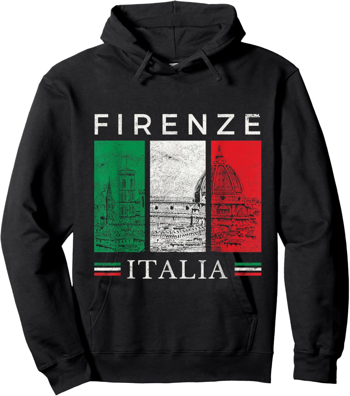 Firenze Italia Il Duomo Italian Flag Travel Souvenir Ciao Hoodie - Hoodie | Black
