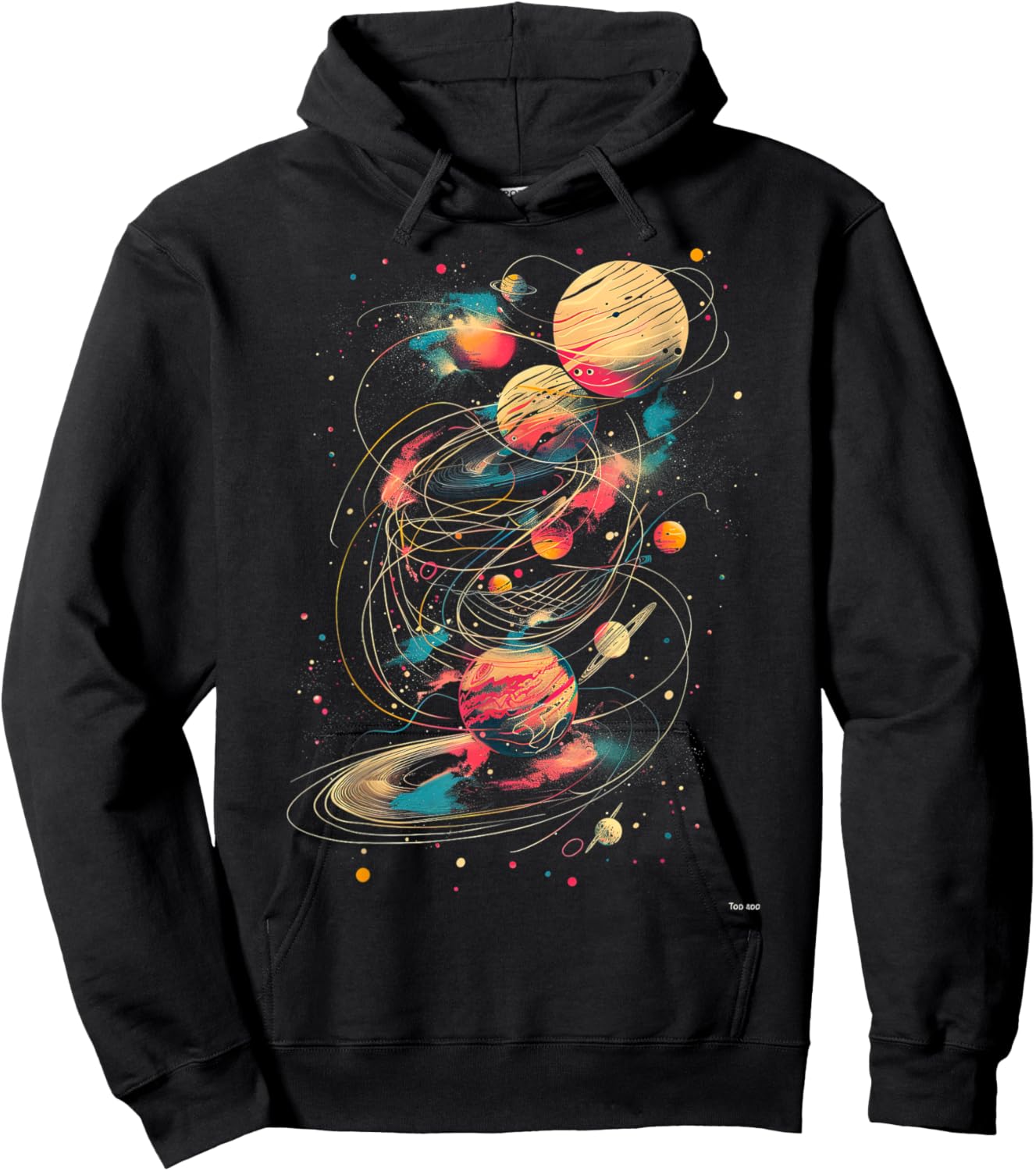 Abstract Space Black Colorful Night Hoodie - Hoodie | Black