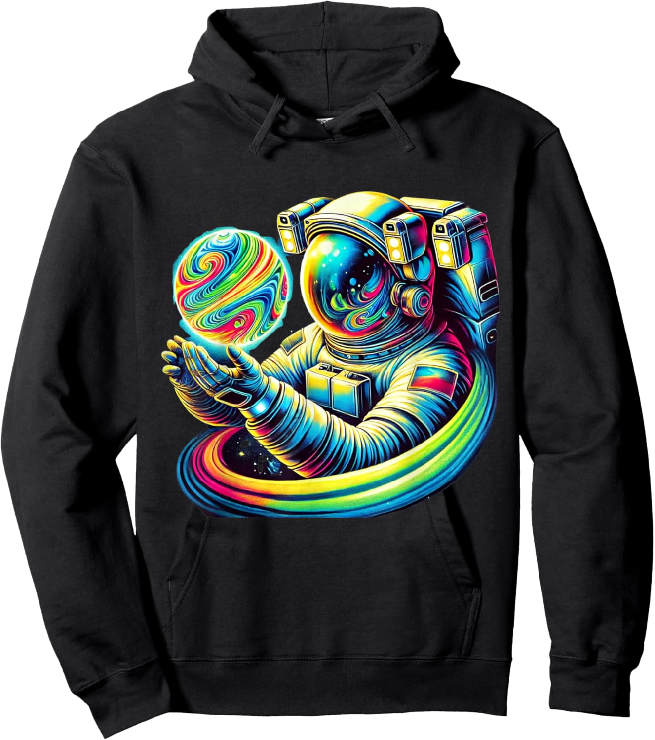 Astronaut Holding Planet Astronomy Cosmology Space Science Hoodie - Hoodie | Black
