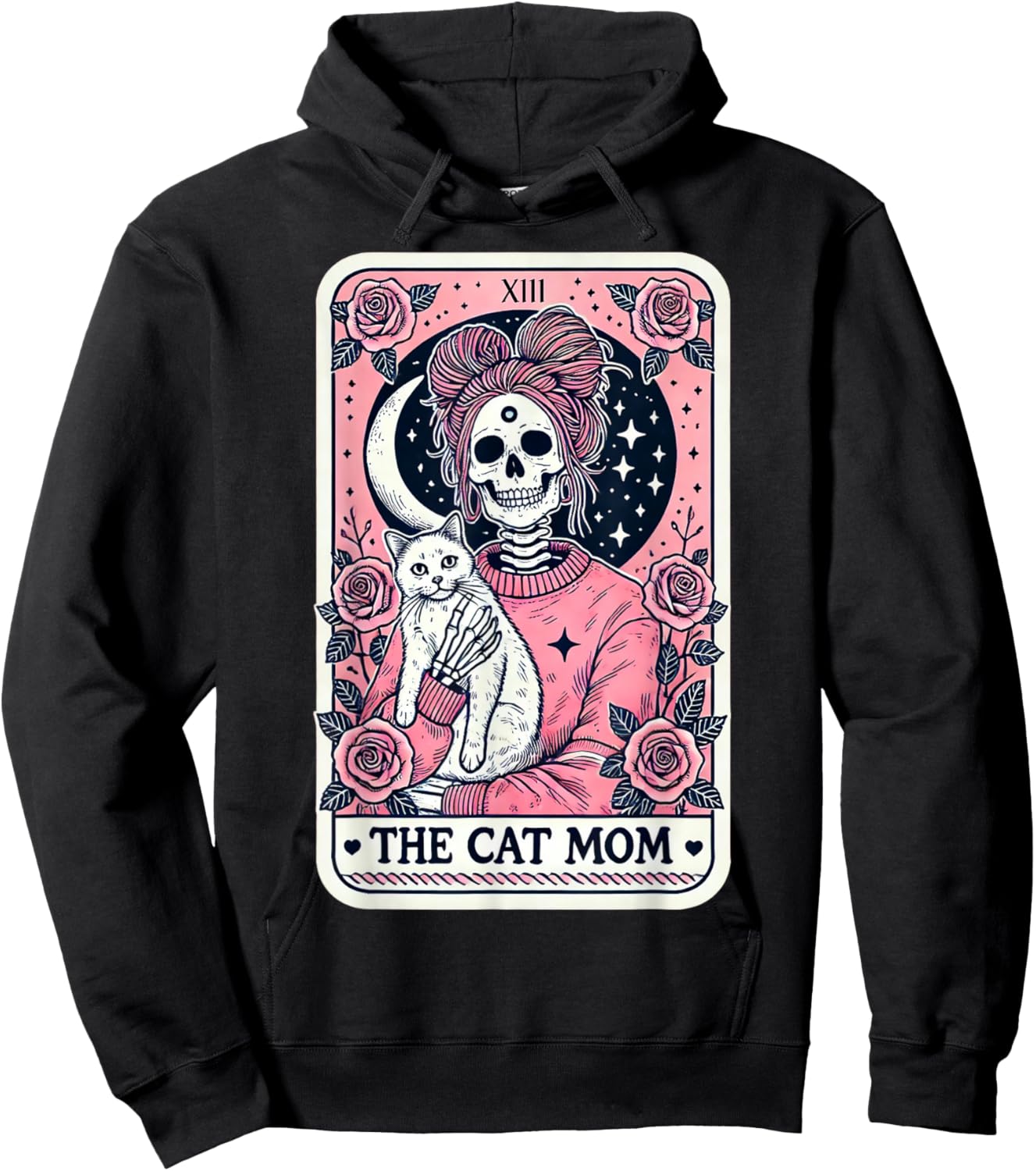 The Cat Mom Tarot Card: Mothers Day Cat Lover Men Women Hoodie - Hoodie | Black