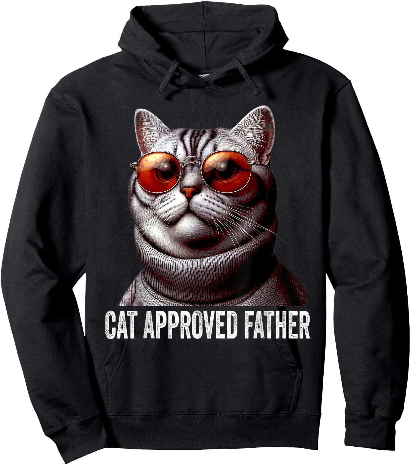 Cat Approved Father Fathers Day Kitten Lover Dad Feline Hoodie - Hoodie | Black