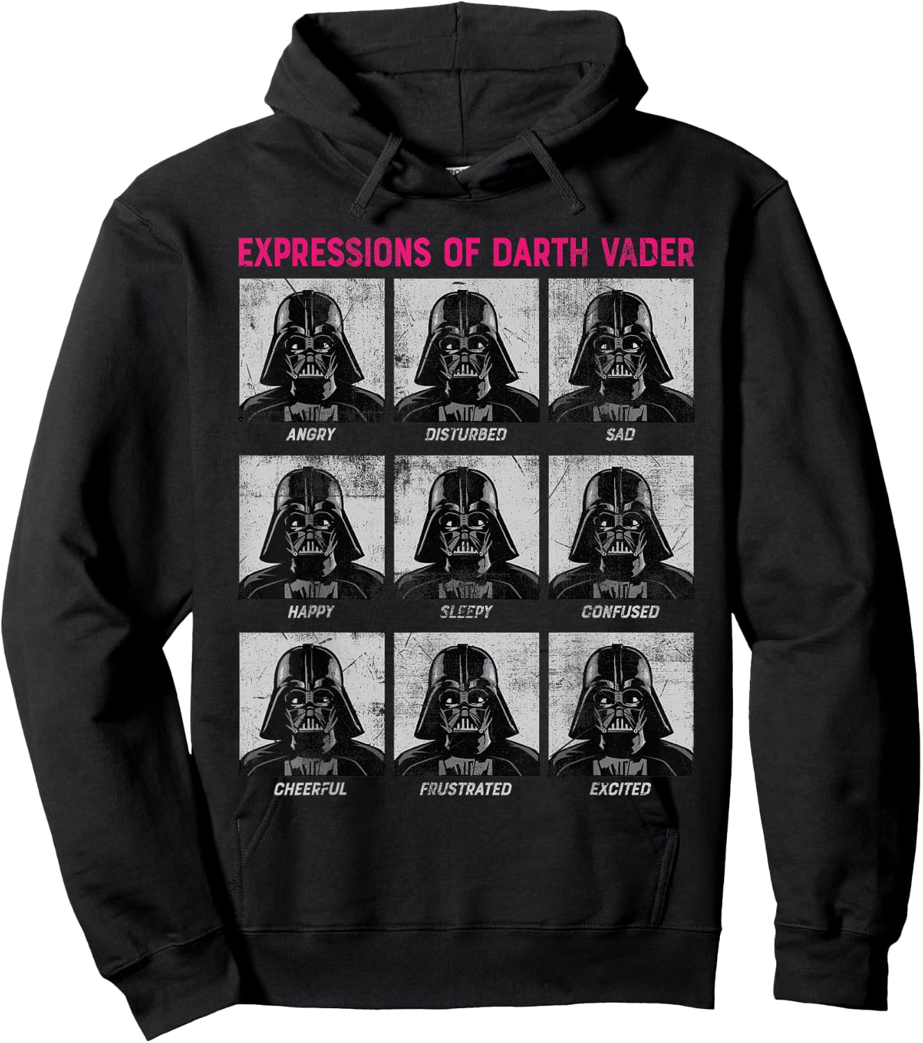 Star Wars Expressions of Darth Vader Funny Hoodie - Hoodie | Black