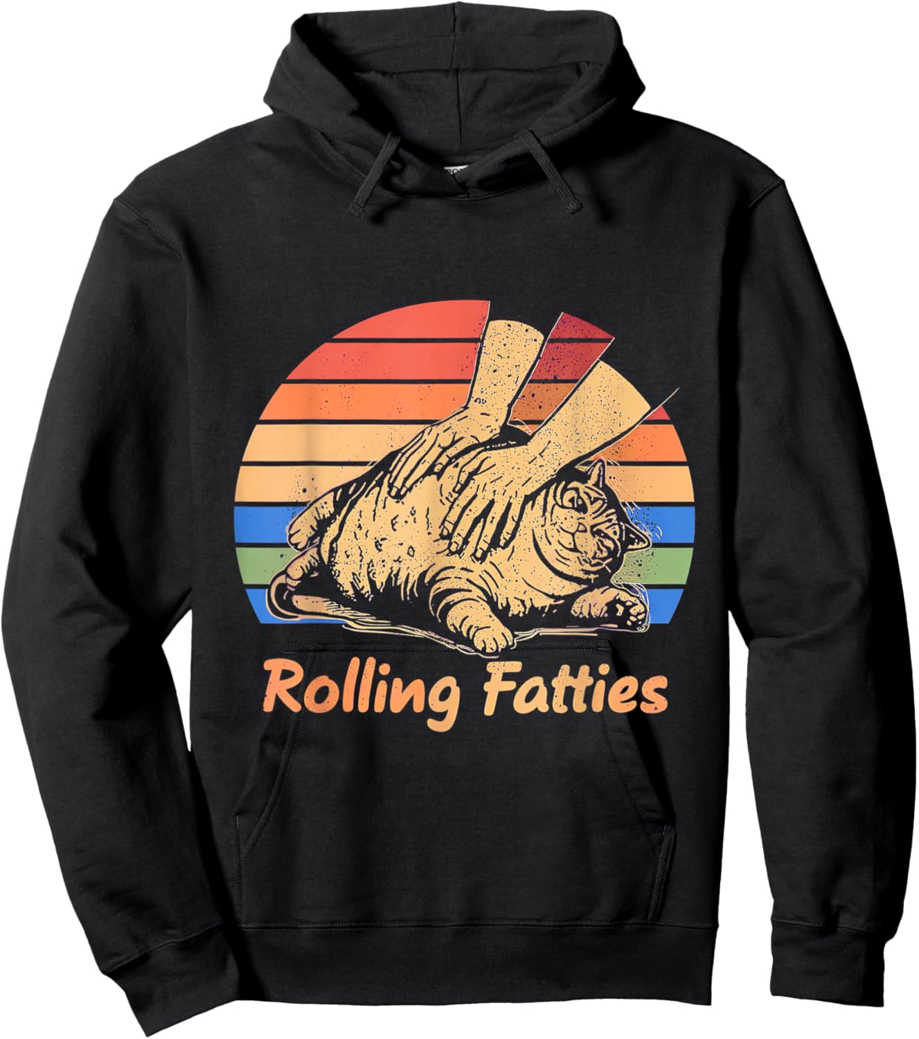 Cat Rolling Fatties Funny Women Kids Hoodie - Hoodie | Black