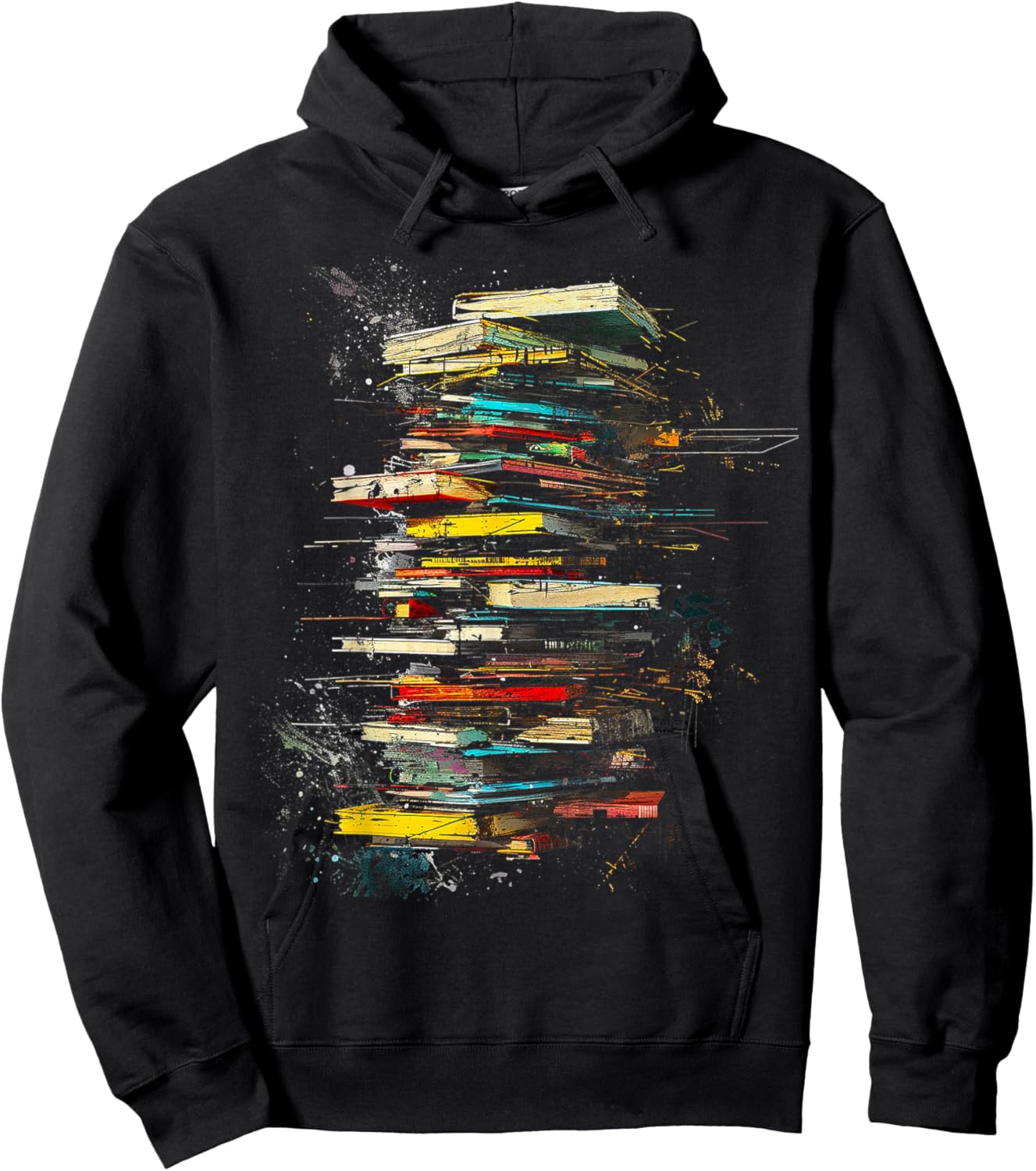 Book Abstract Art Drawing Painting Graphic Book Hoodie - Hoodie | Black