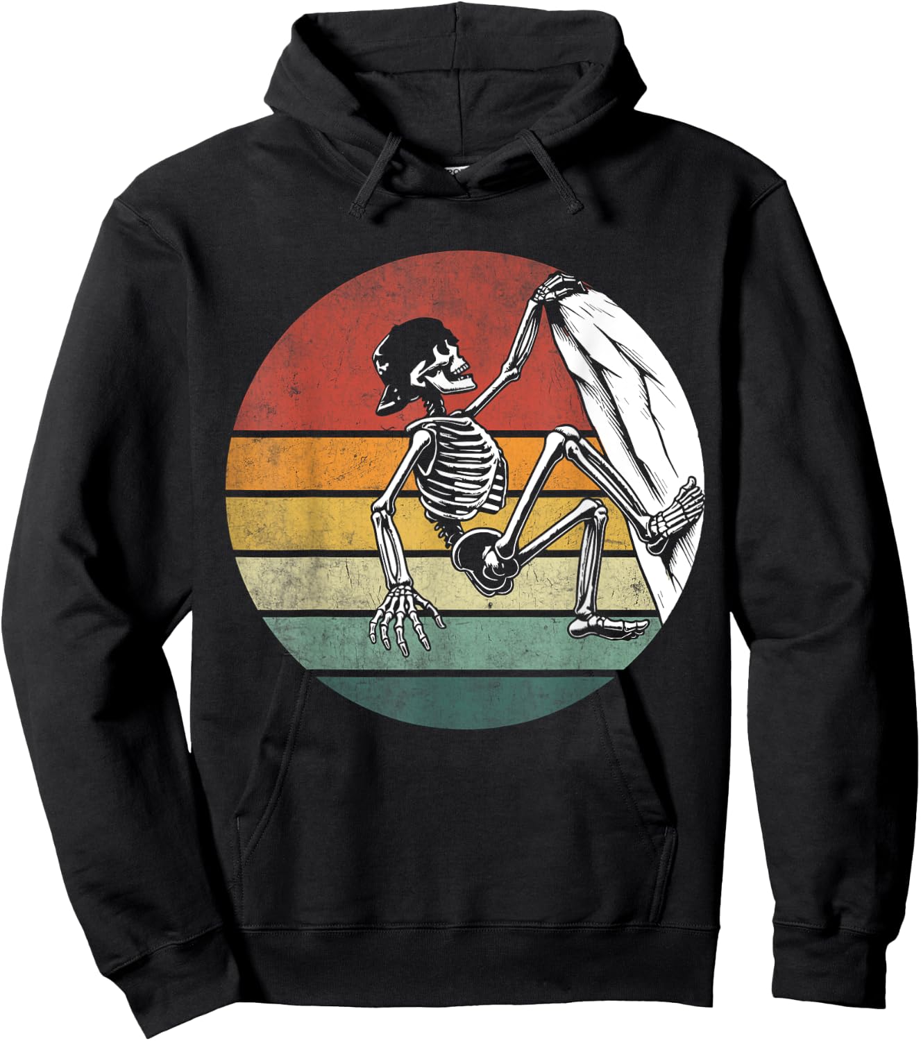 Halloween Skeleton Climber Vintage Skeleton Rock Climbing Hoodie - Hoodie | Black