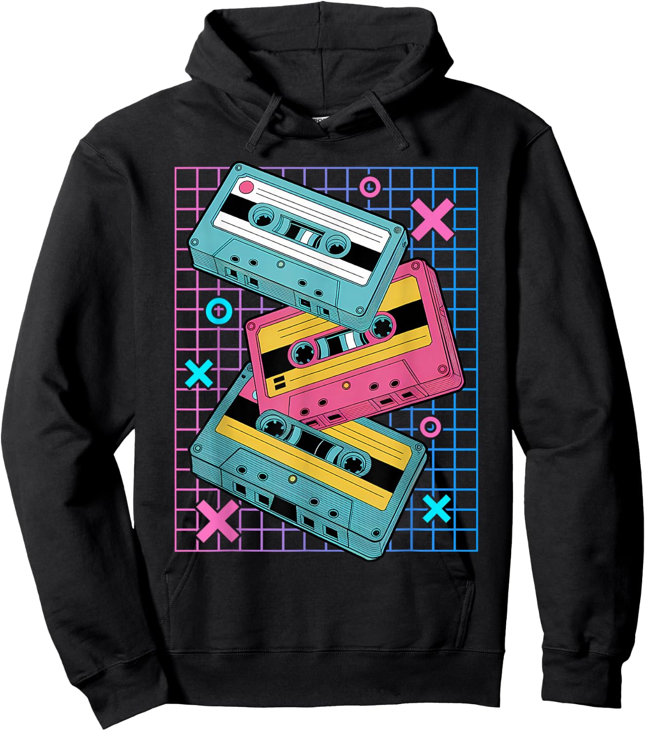Cassettes Vaporwave - Retrowave Synthwave - Retro Hoodie - Hoodie | Black