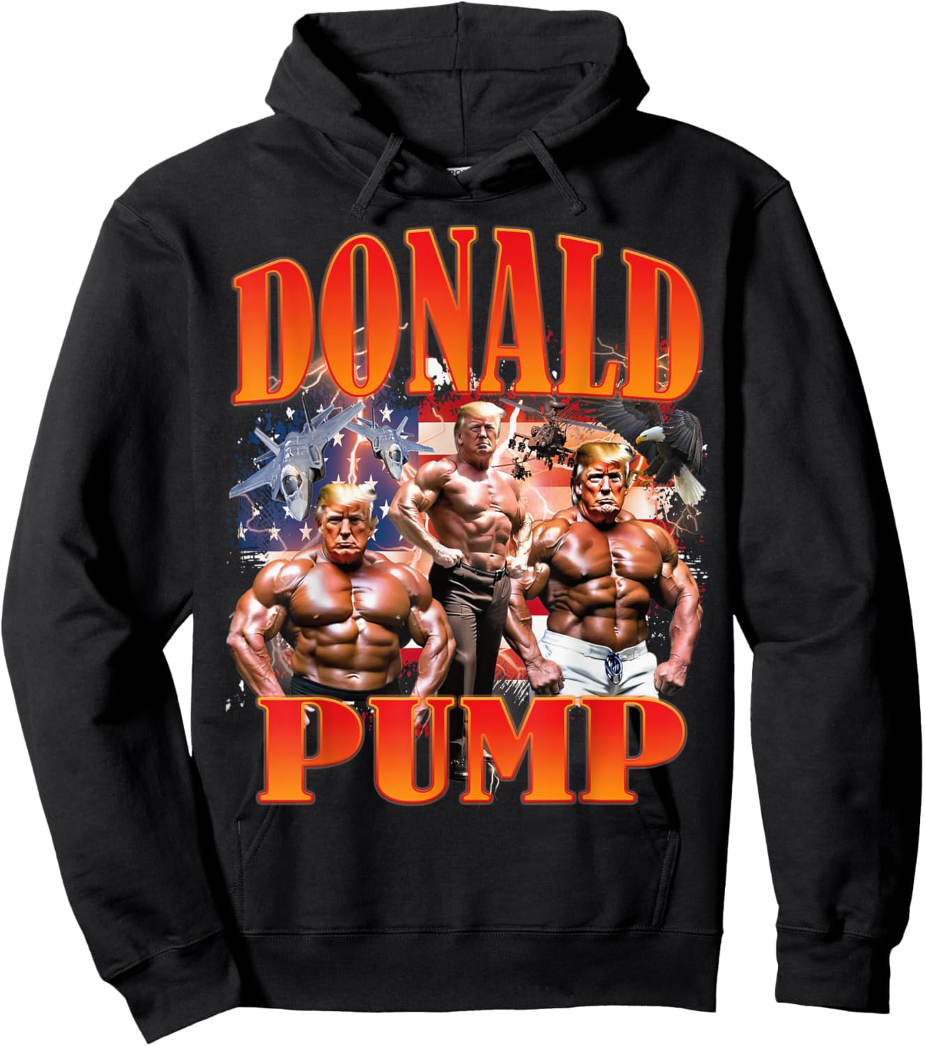 Funny Donald Pump Pro Trump 47TH 45TH GYM USA Supporter Men Hoodie - Hoodie | Black