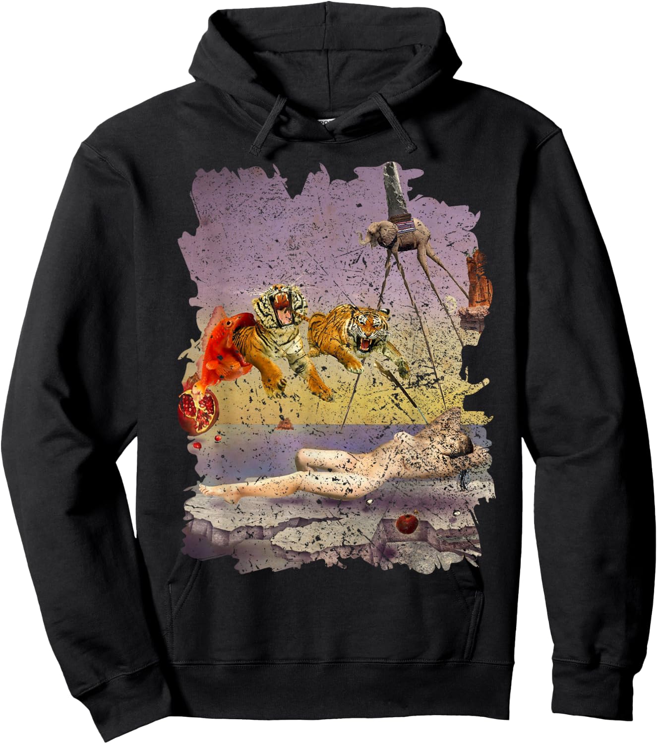 Dream Caused by the Flight of a Bee Famous Painting By Dali Hoodie - Hoodie | Black