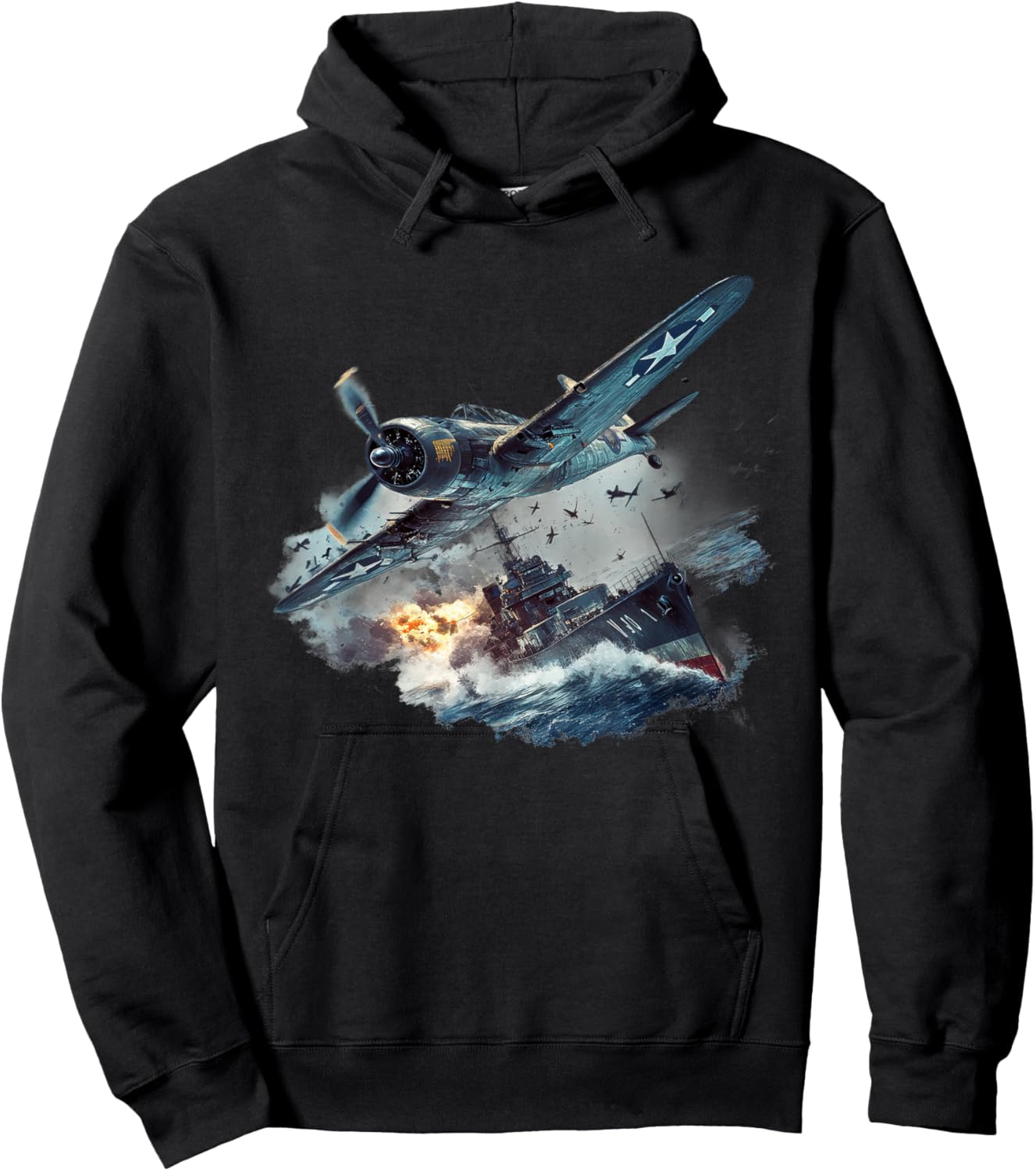 Military F&L Design Co. Ww2 Battleship Fighter Planes Naval Warfare Hoodie - Hoodie | Black