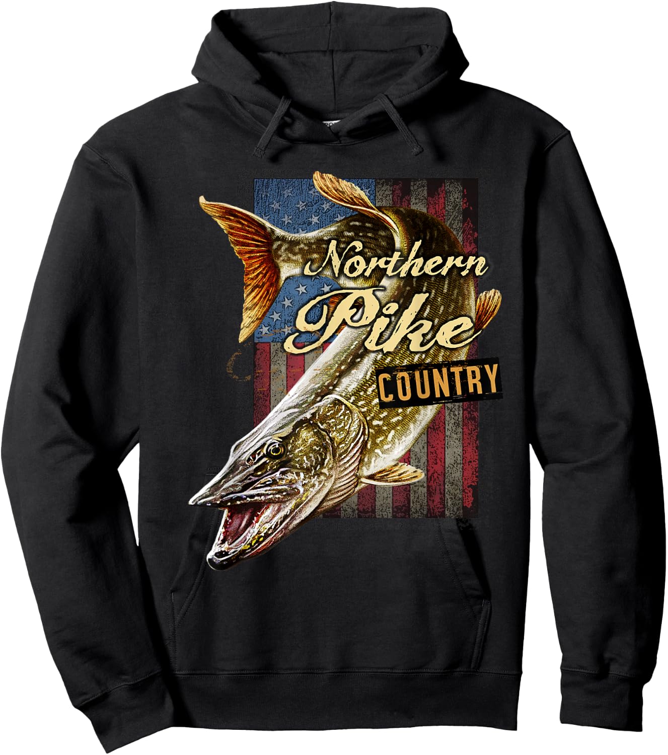 Northern Pike Country, Northern Pike fishing Hoodie - Hoodie | Black