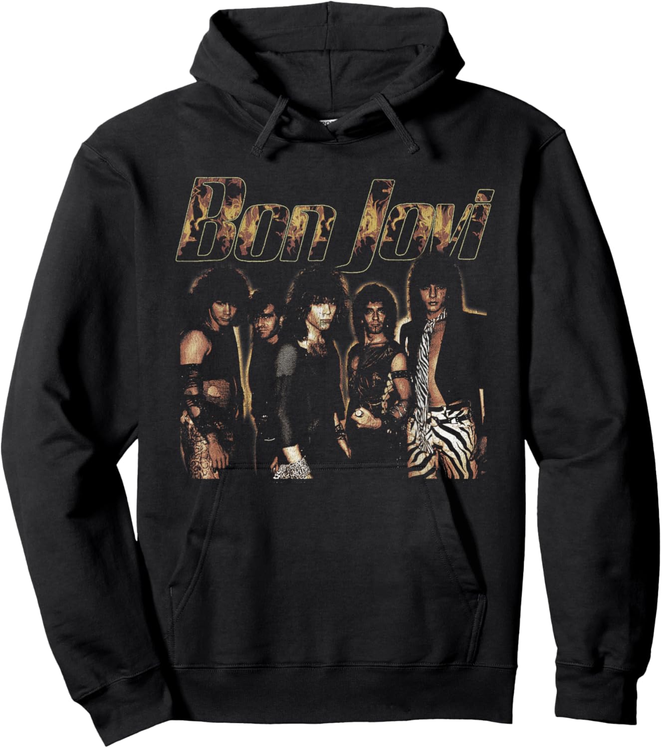 Official Bon Jovi Flames Hoodie - Hoodie | Black