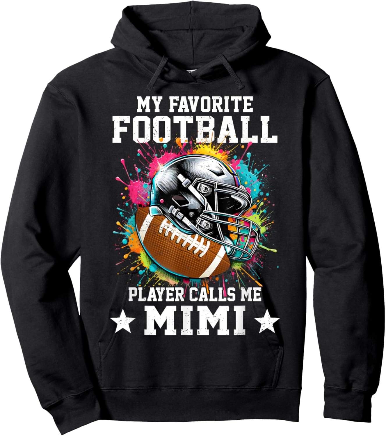 My Favorite Football Player Calls Me Mimi Mothers Day Hoodie - Hoodie | Black