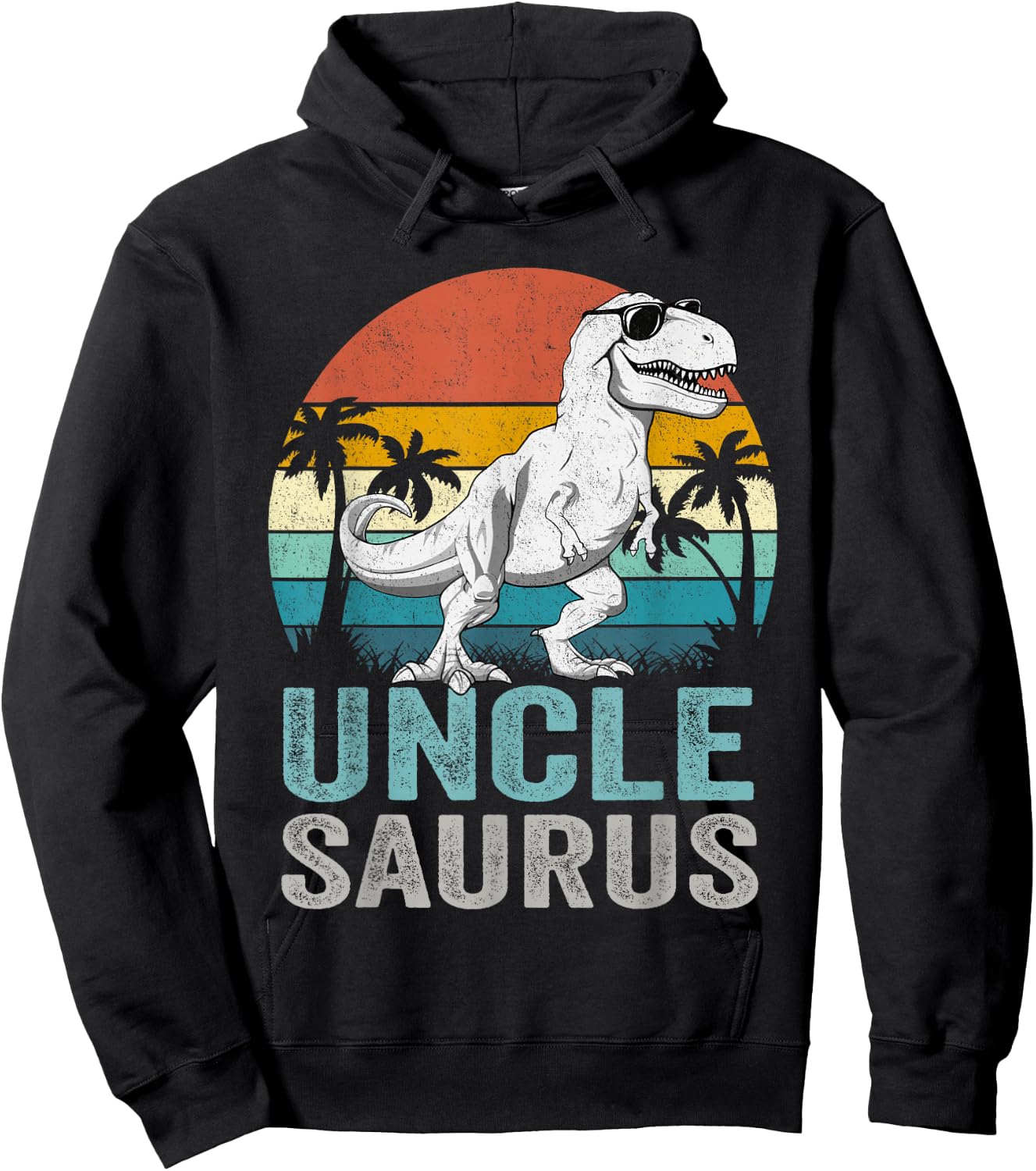 Unclesaurus T Rex Dinosaur Uncle Saurus Family Matching Hoodie - Hoodie | Black