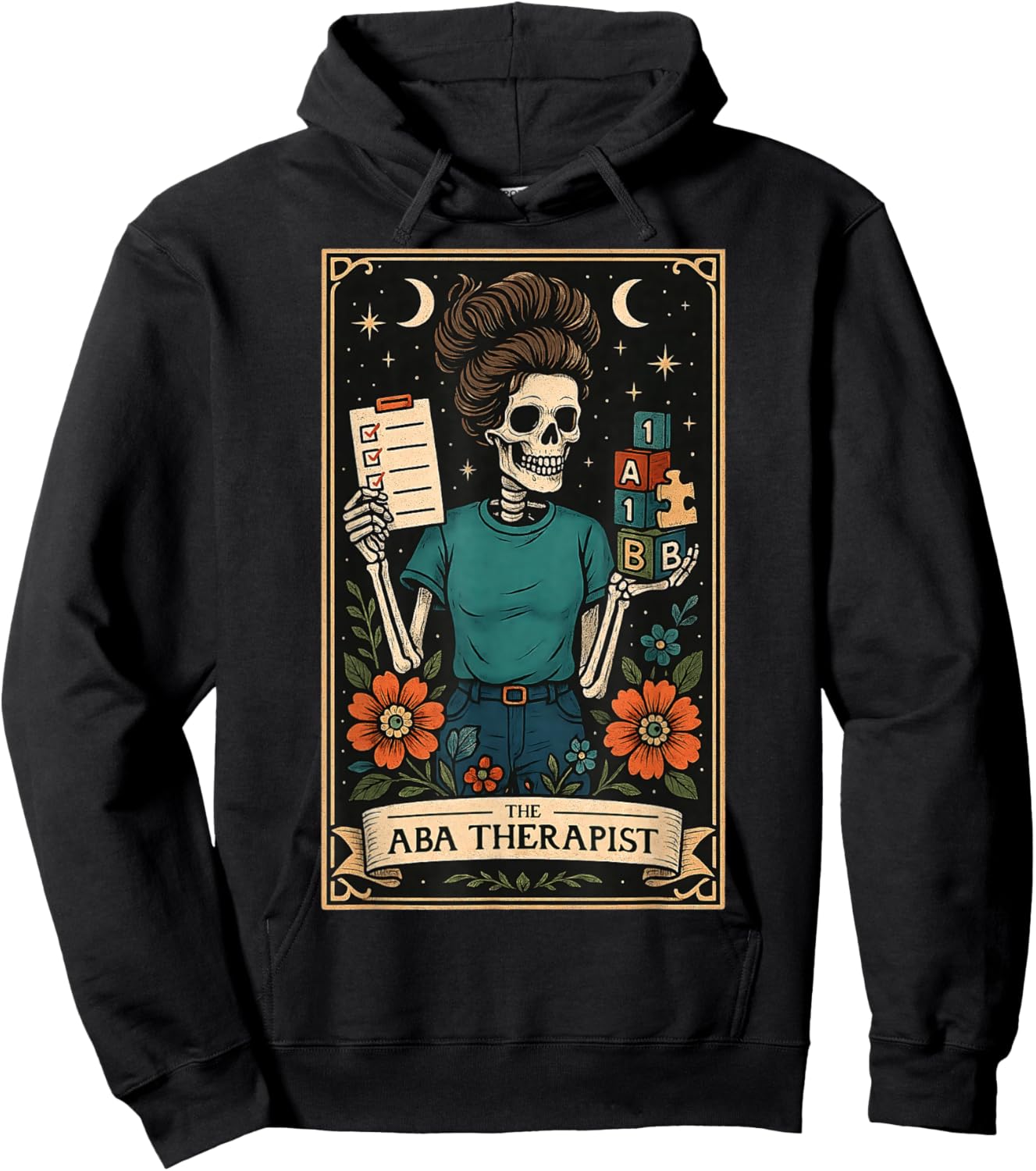 The ABA Therapist Behavior Analyst Behavior Analysis Tarot Hoodie - Hoodie | Black
