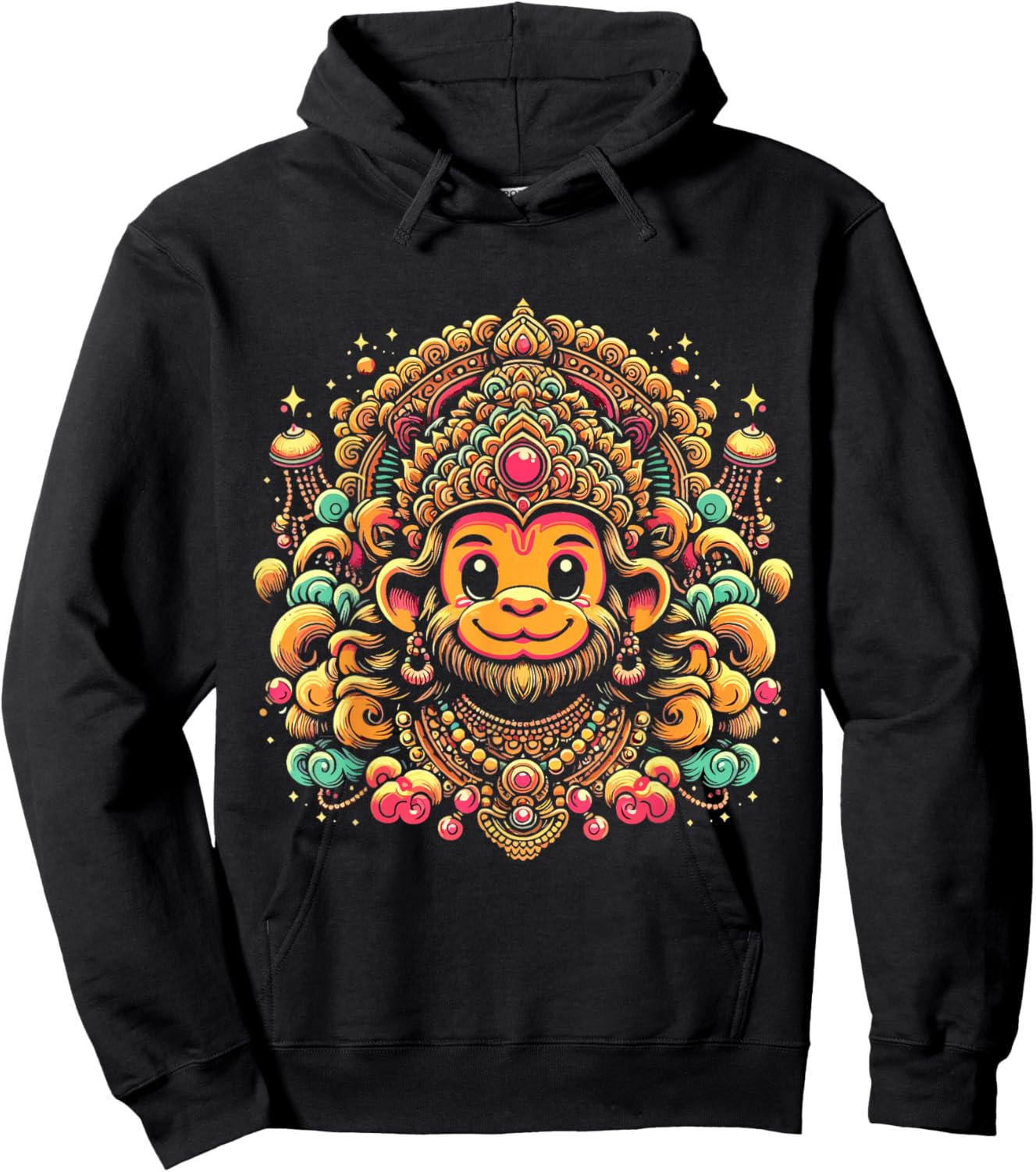 Hanumanji Hanuman Hindu Monkey God Lover Devotee Hoodie - Hoodie | Black